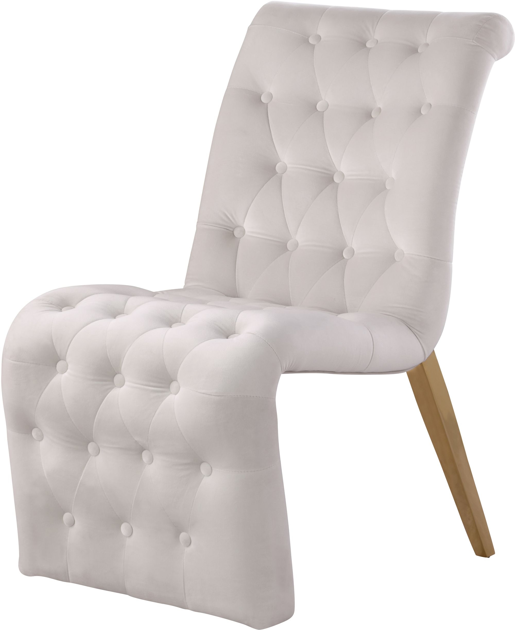 Curve Velvet Dining Chair with Gold Iron Legs