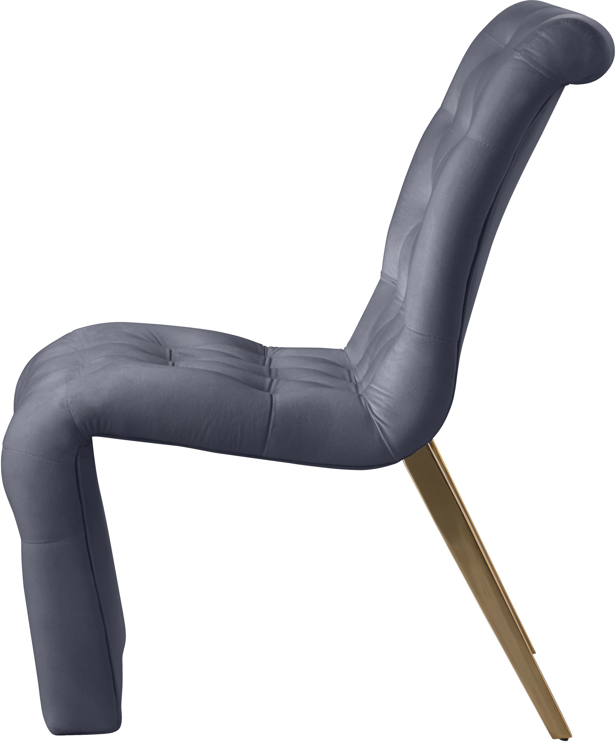 Curve Velvet Dining Chair with Gold Iron Legs
