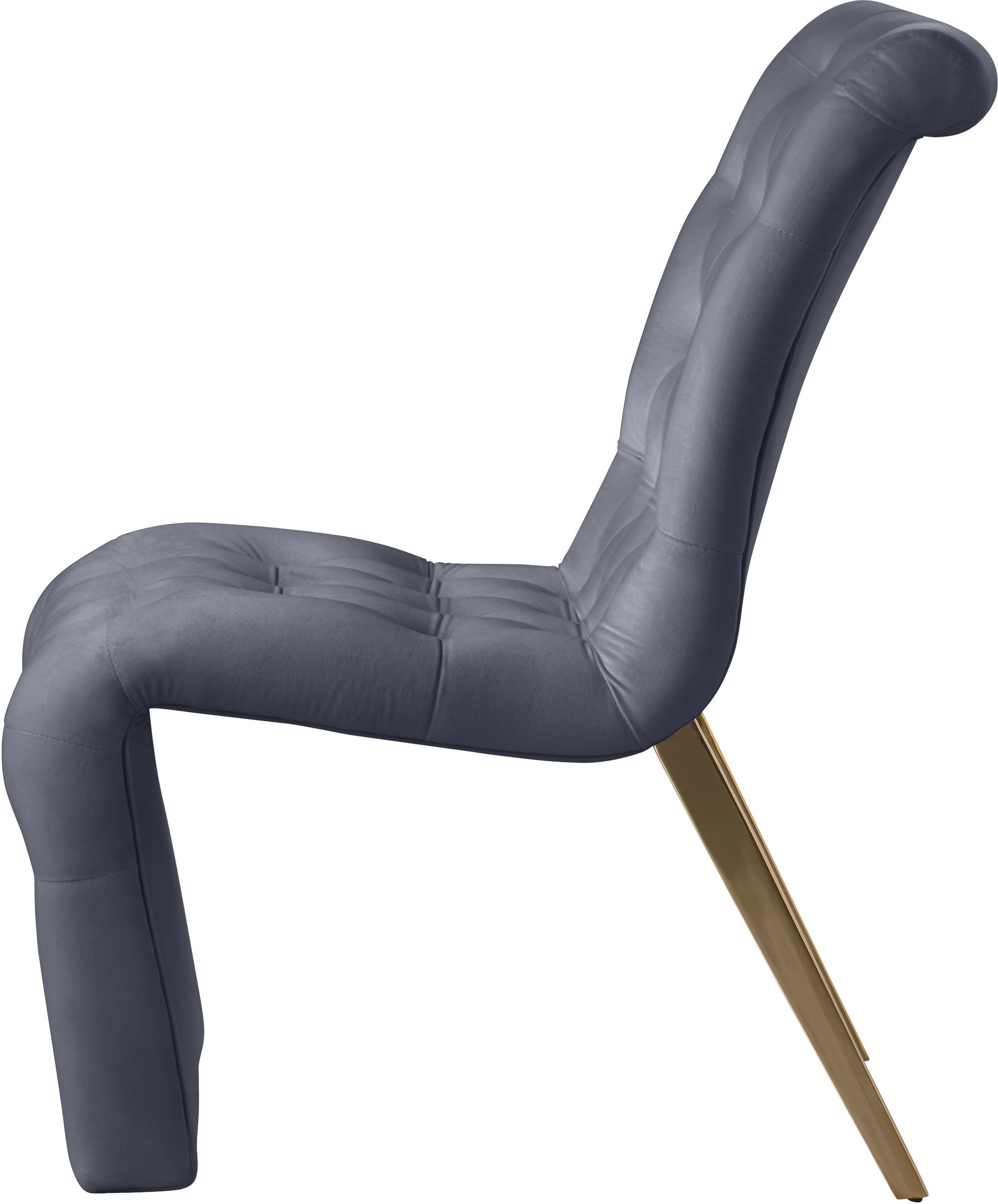 Curve Velvet Dining Chair with Gold Iron Legs