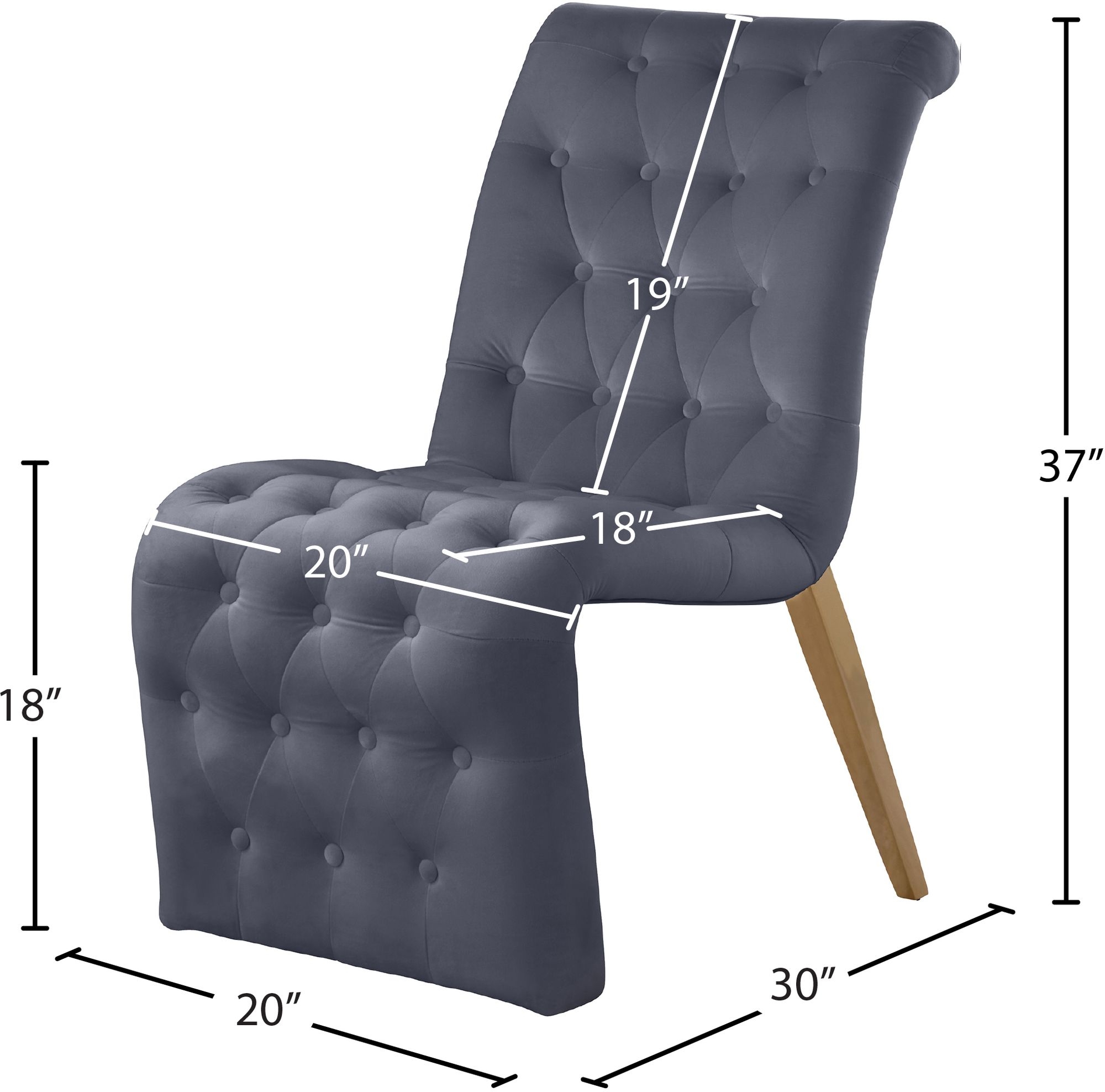 Curve Velvet Dining Chair with Gold Iron Legs