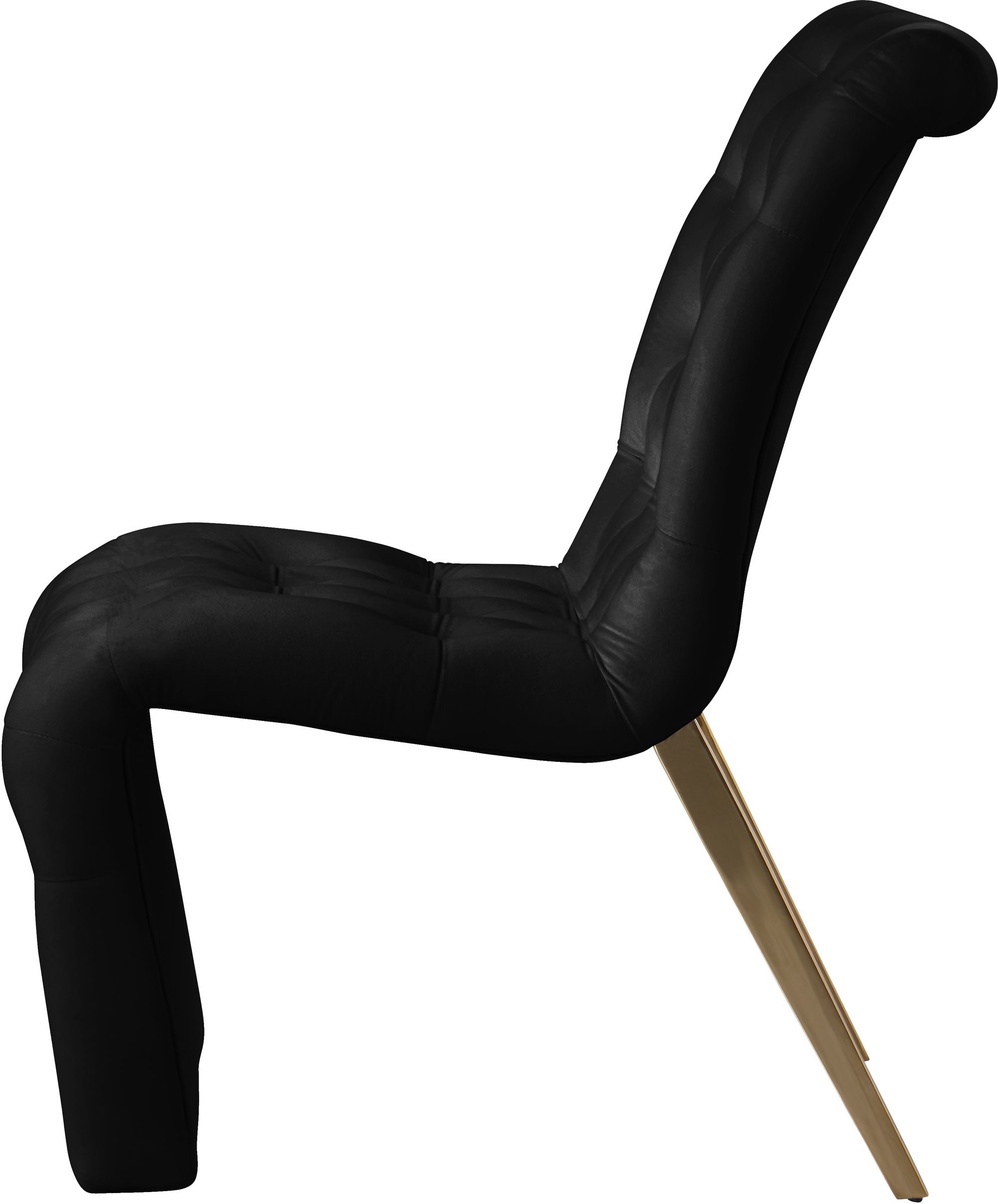 Curve Velvet Dining Chair with Gold Iron Legs