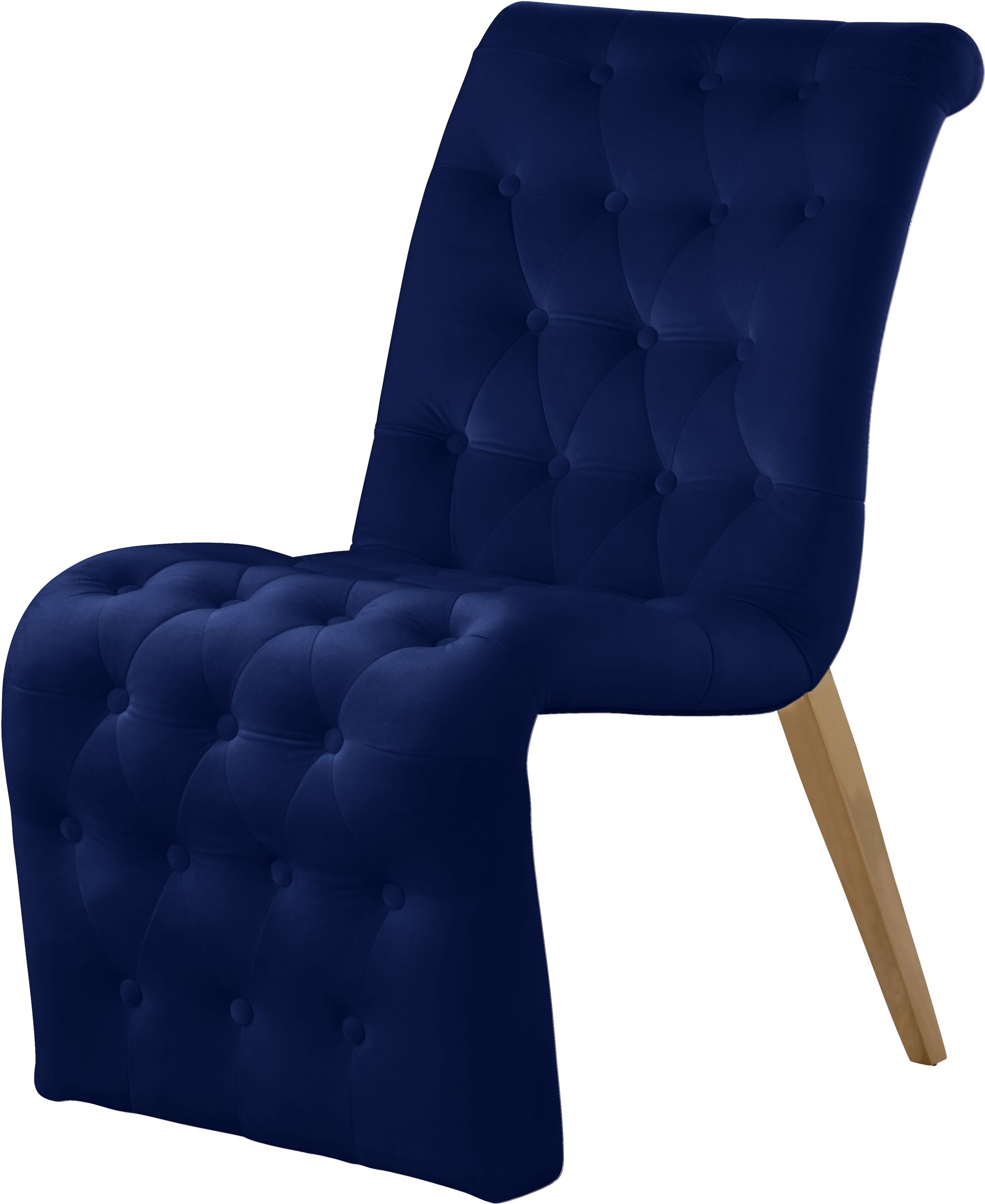 Curve Velvet Dining Chair with Gold Iron Legs