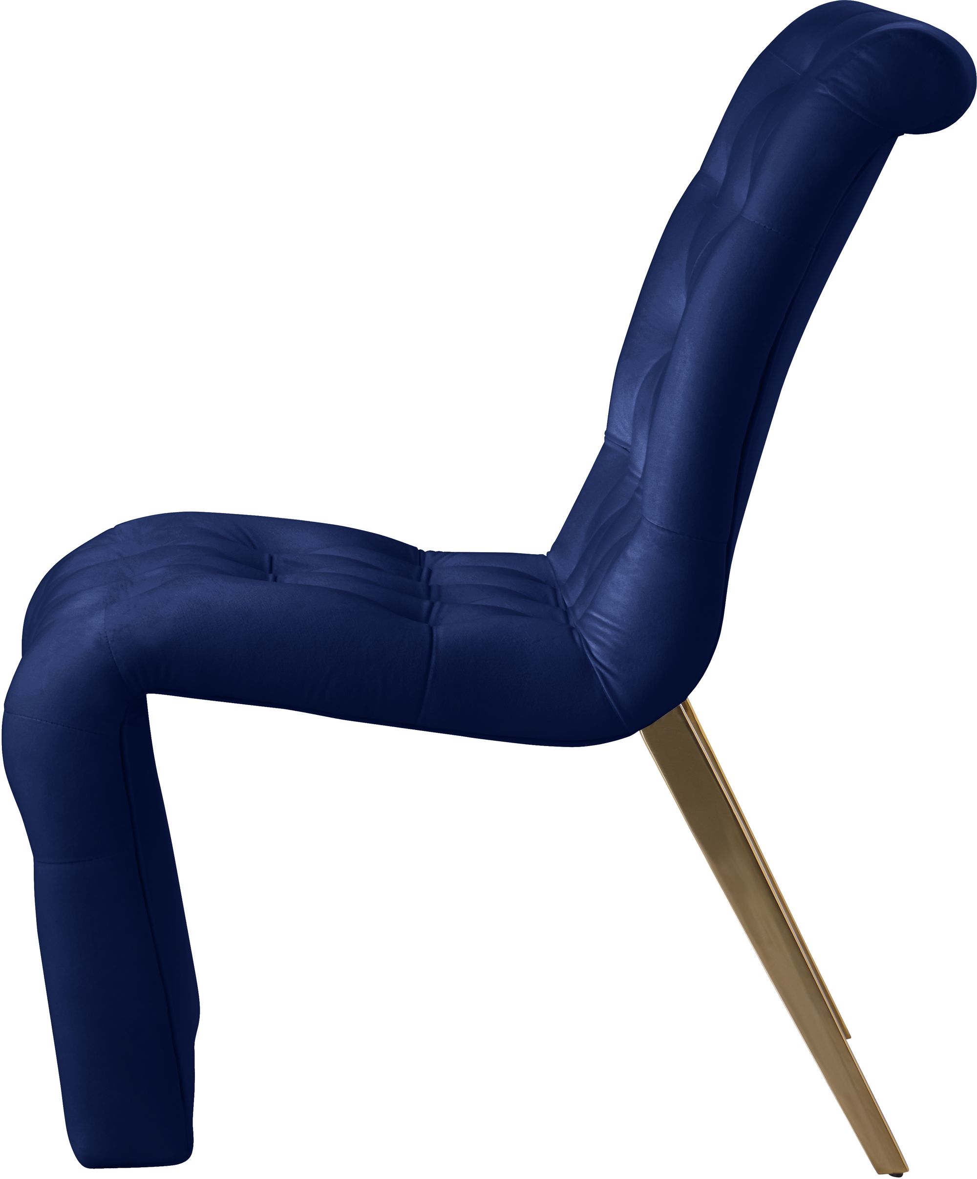 Curve Velvet Dining Chair with Gold Iron Legs