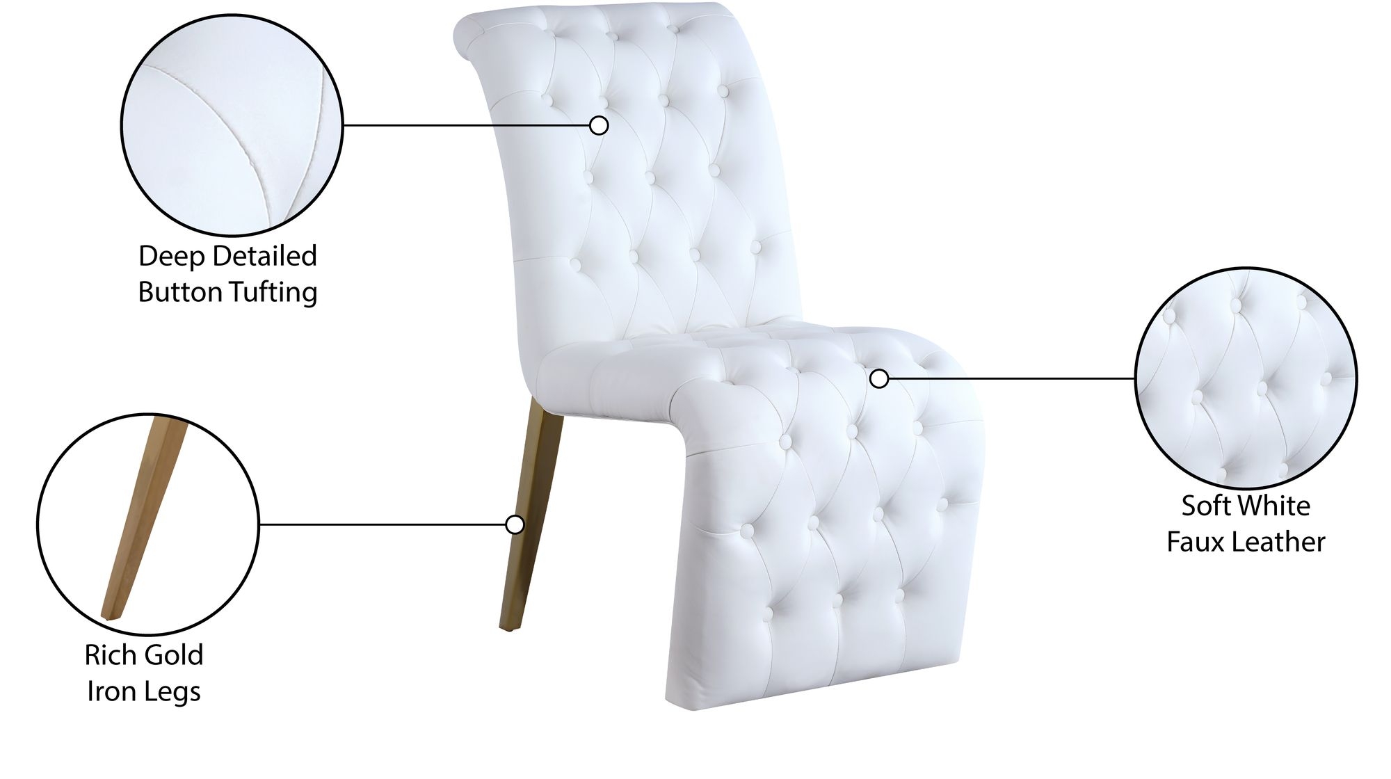 Curve Velvet Dining Chair with Gold Iron Legs