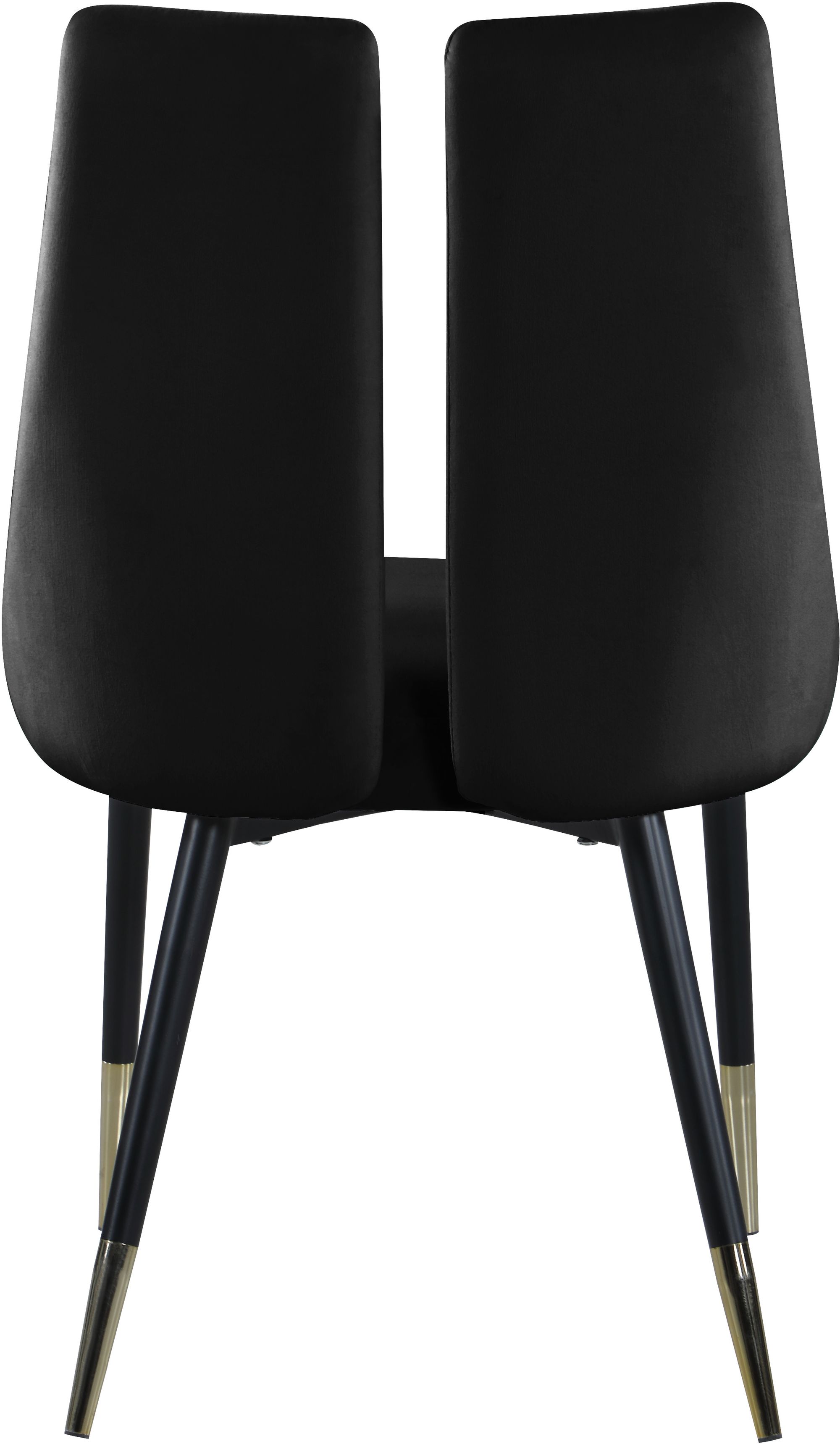 Sleek Velvet Dining Chair with Matte Black Iron Legs