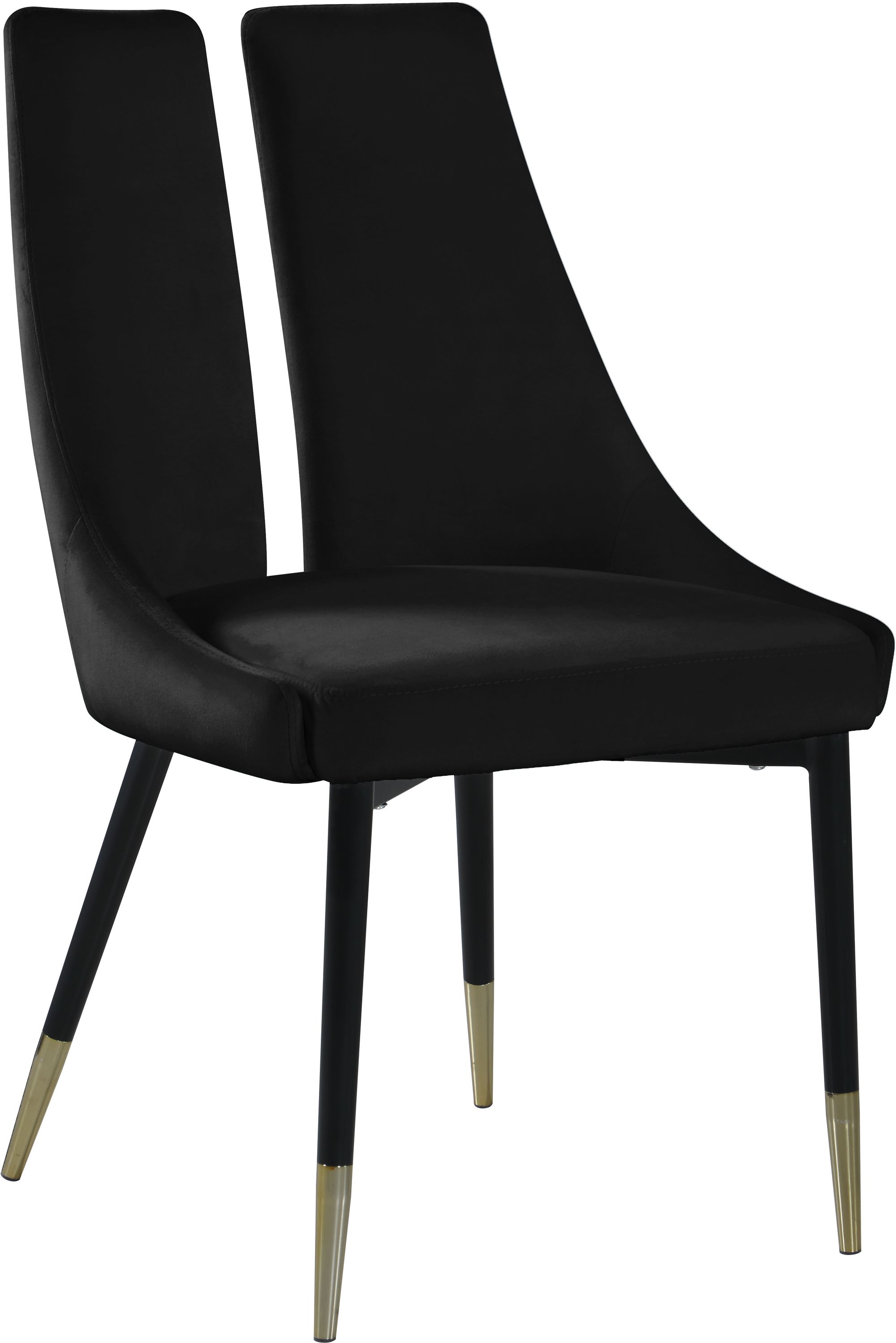 Sleek Velvet Dining Chair with Matte Black Iron Legs