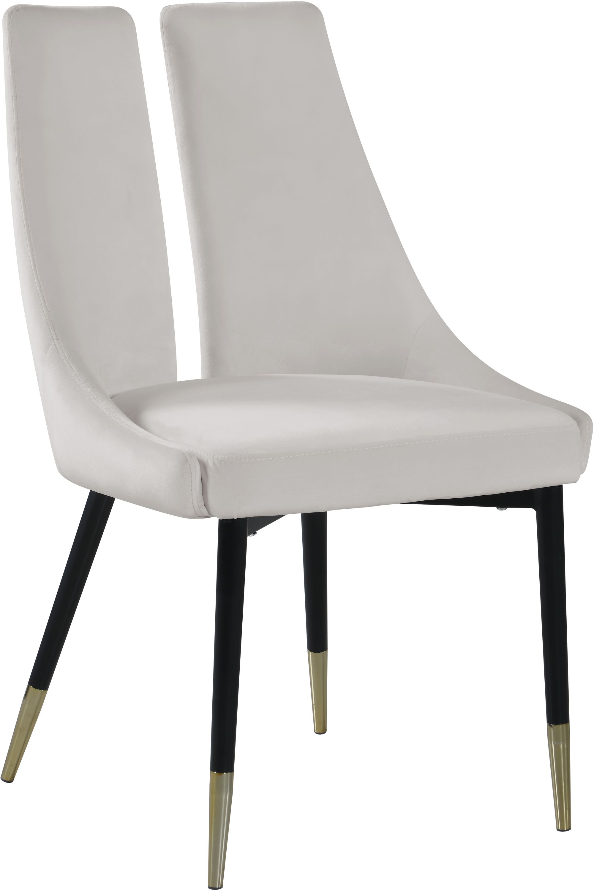 Sleek Velvet Dining Chair with Matte Black Iron Legs