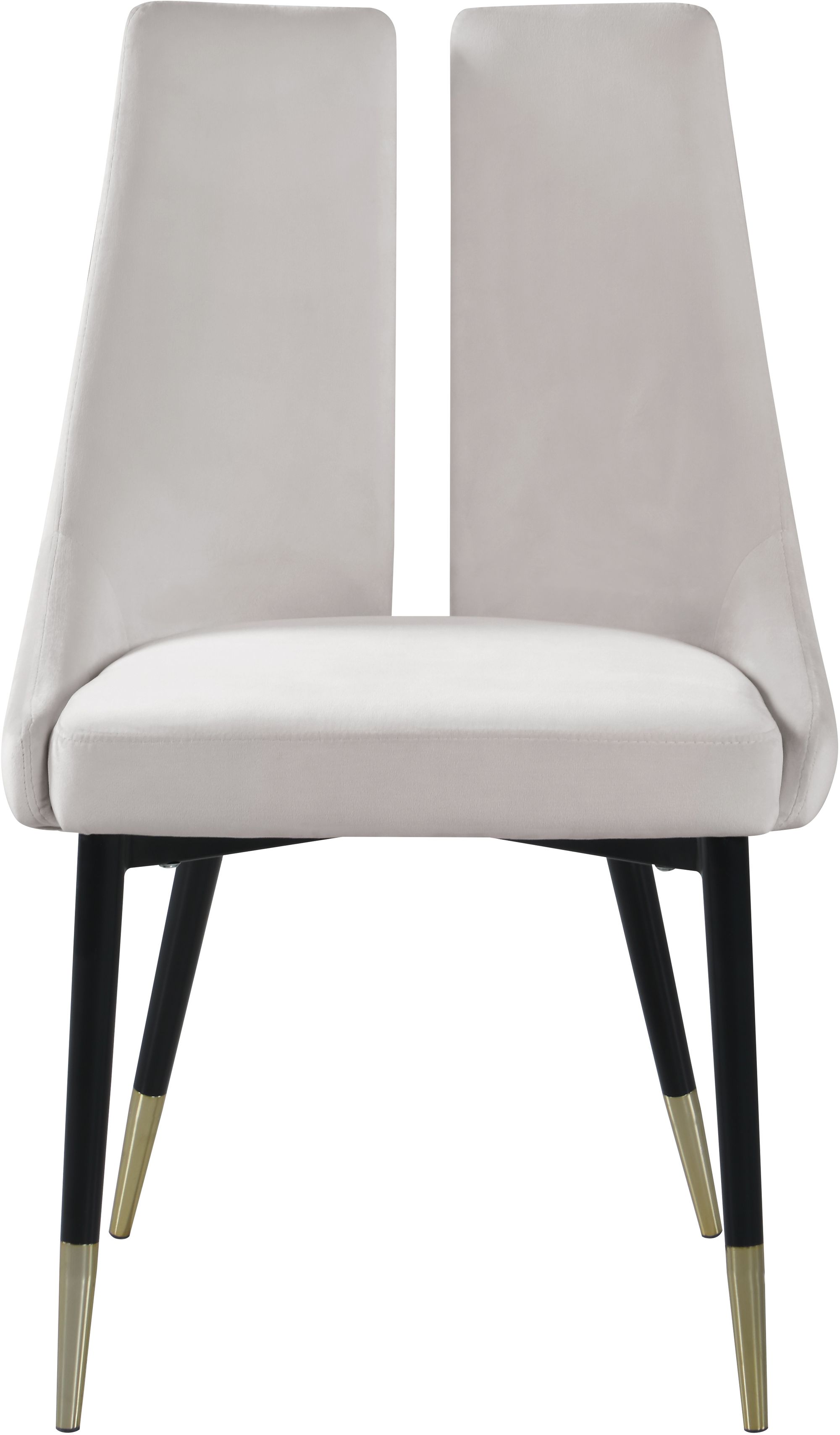Sleek Velvet Dining Chair with Matte Black Iron Legs