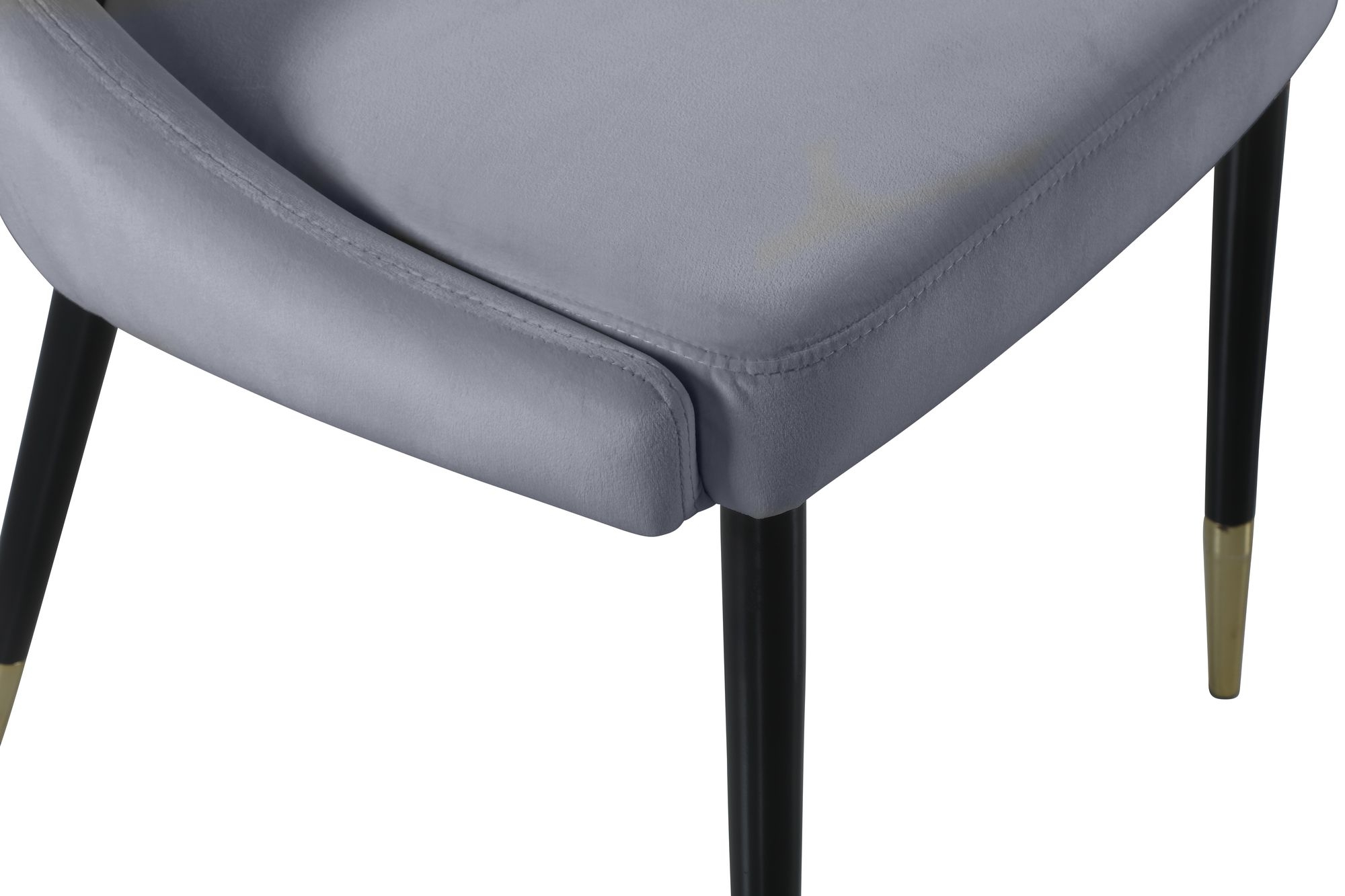 Sleek Velvet Dining Chair with Matte Black Iron Legs