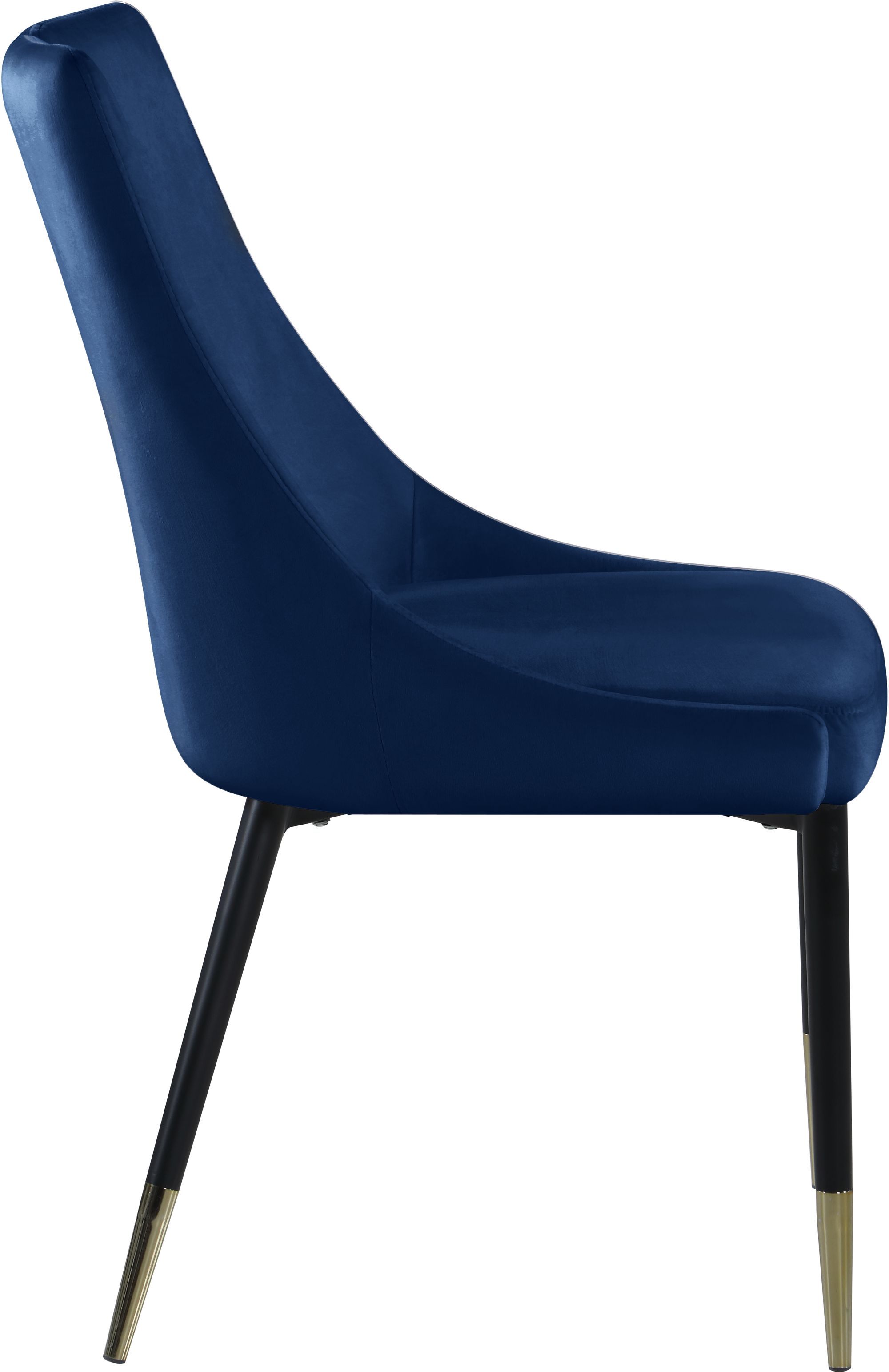 Sleek Velvet Dining Chair with Matte Black Iron Legs