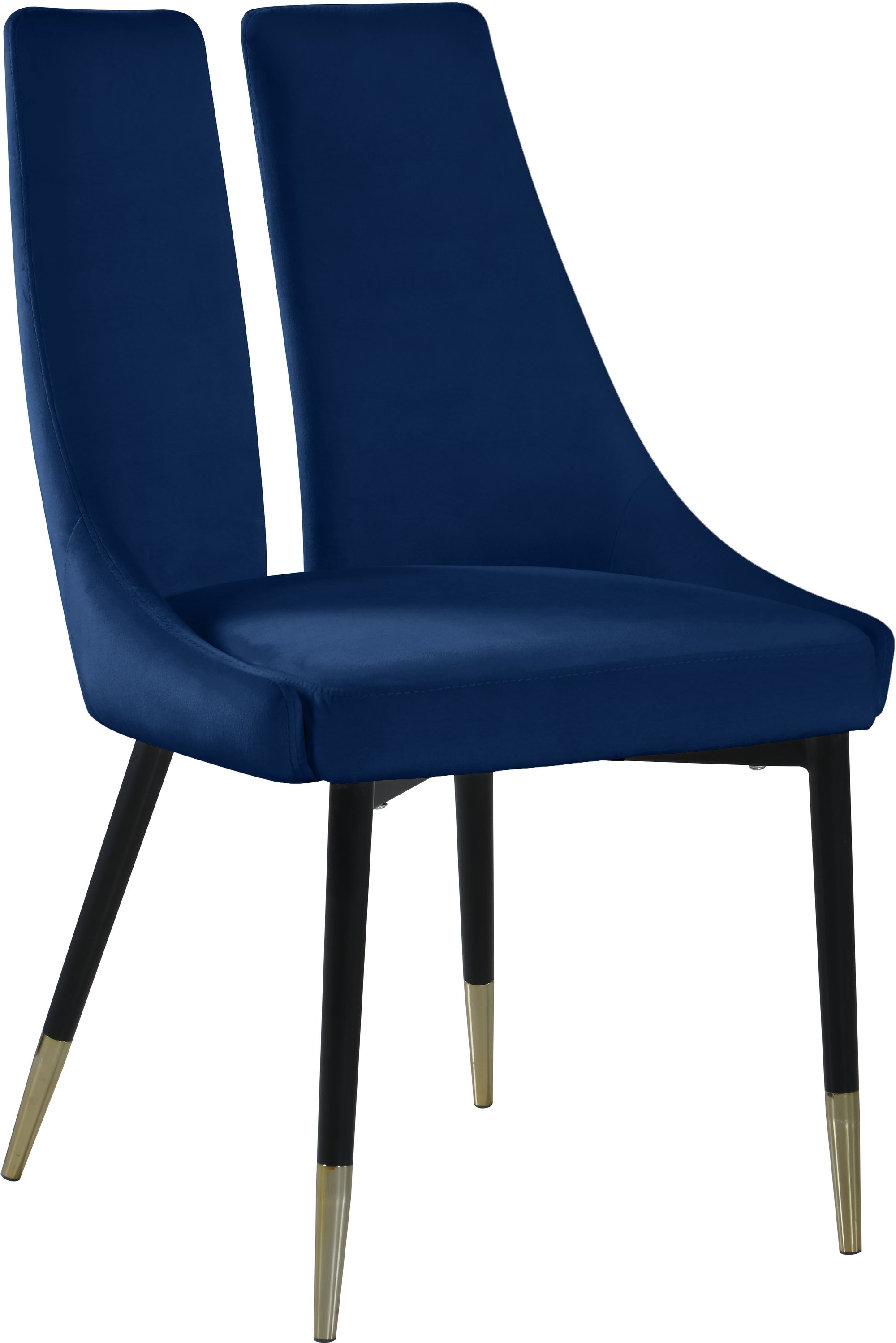 Sleek Velvet Dining Chair with Matte Black Iron Legs