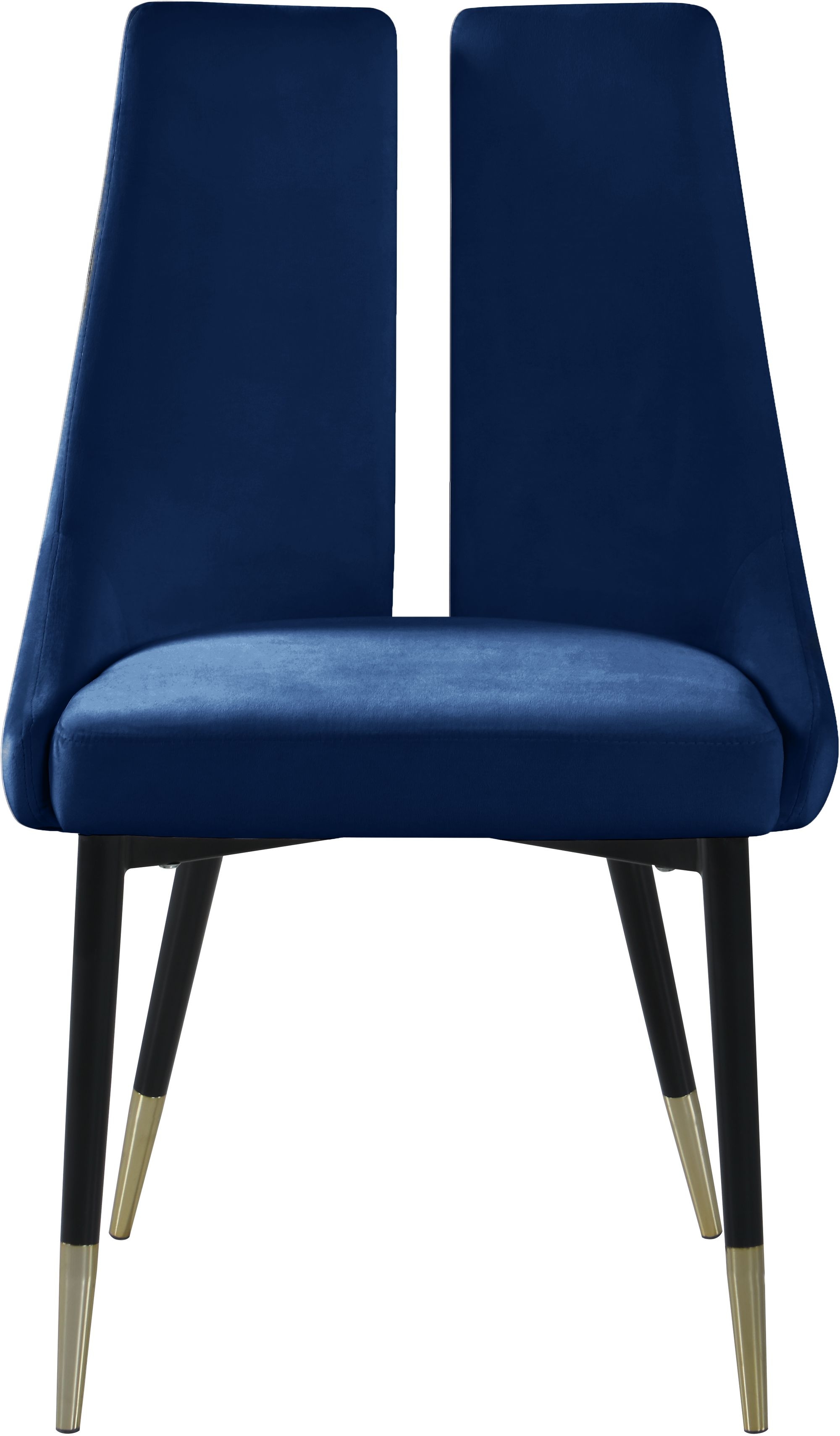 Sleek Velvet Dining Chair with Matte Black Iron Legs