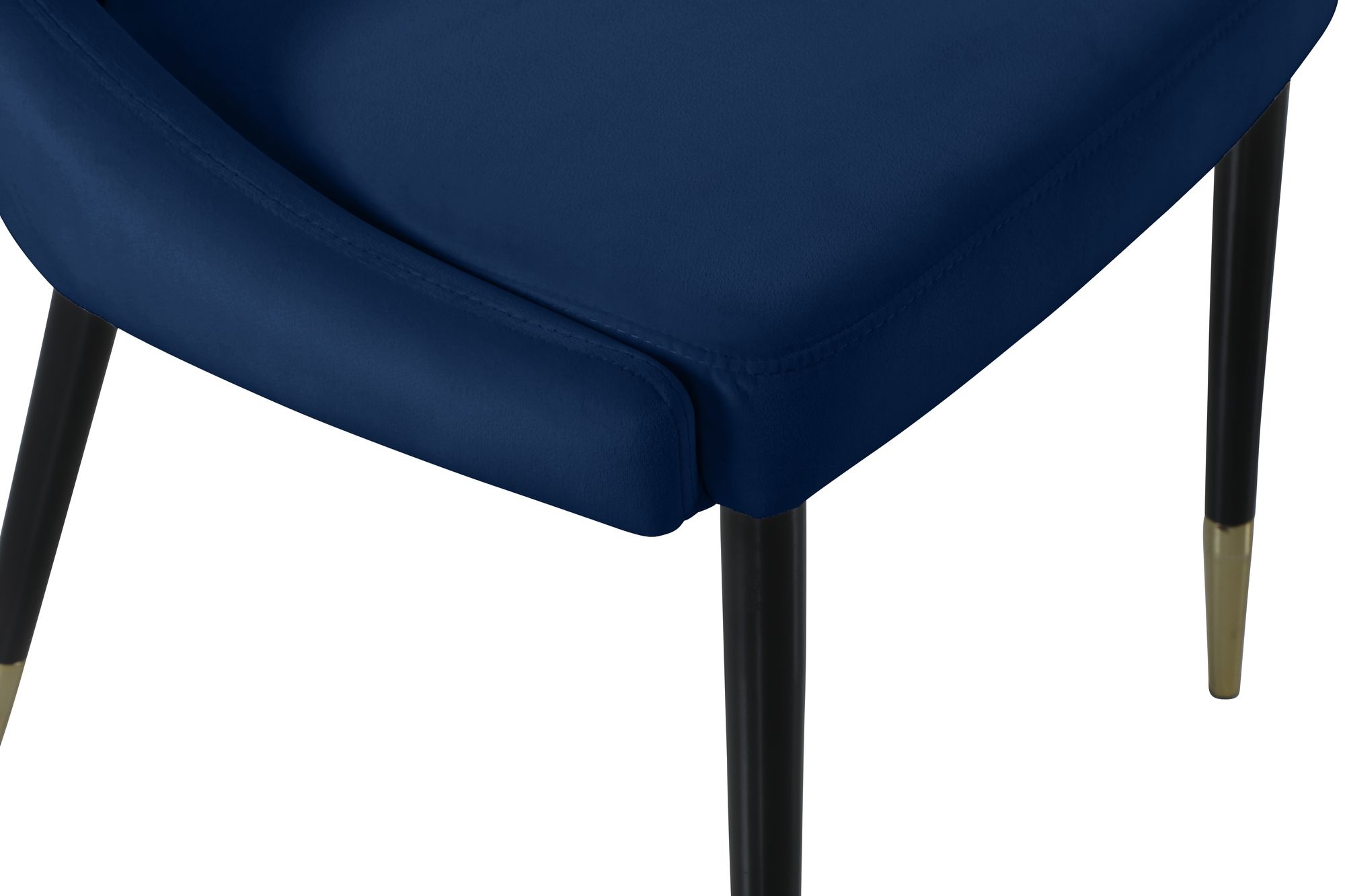 Sleek Velvet Dining Chair with Matte Black Iron Legs