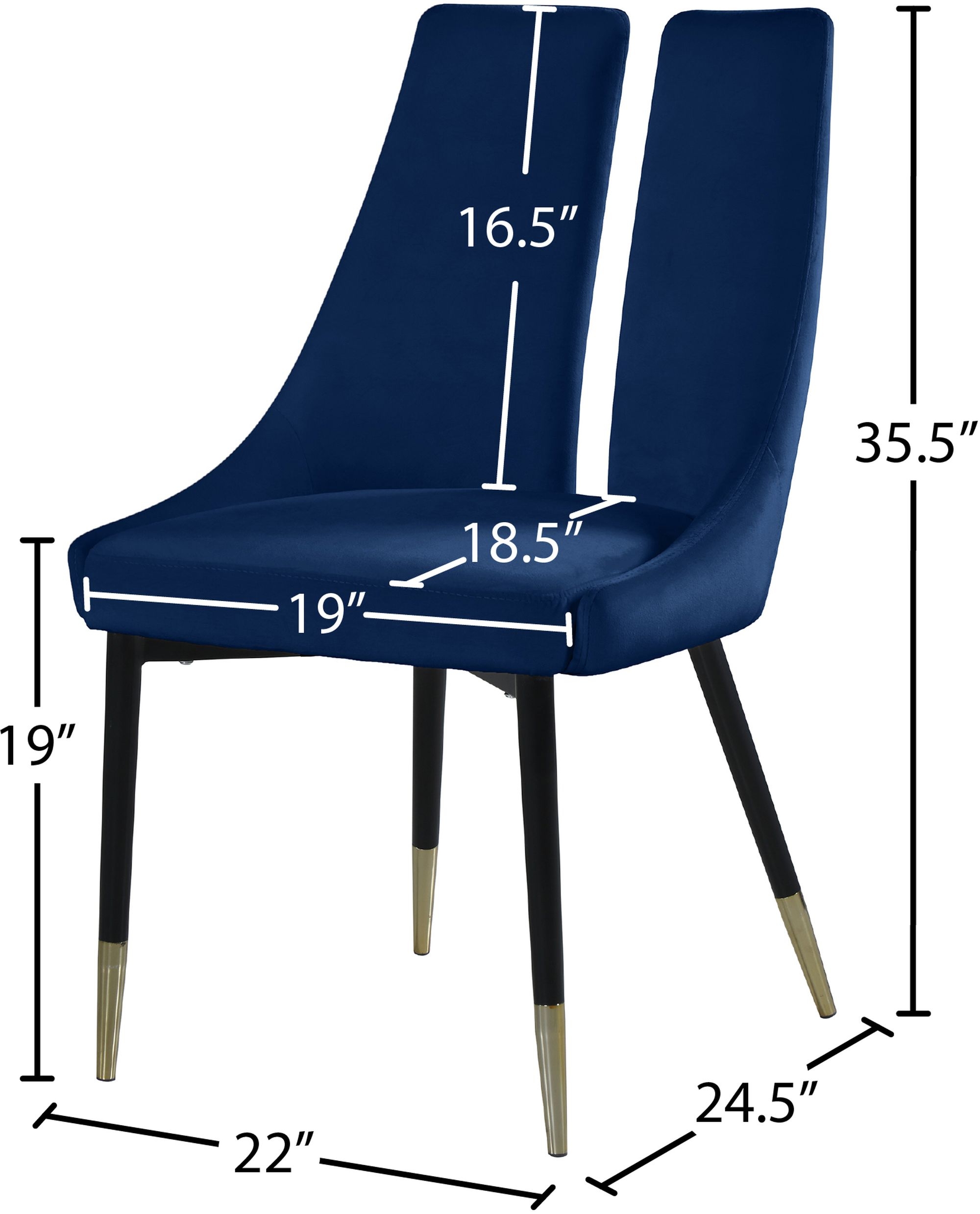Sleek Velvet Dining Chair with Matte Black Iron Legs