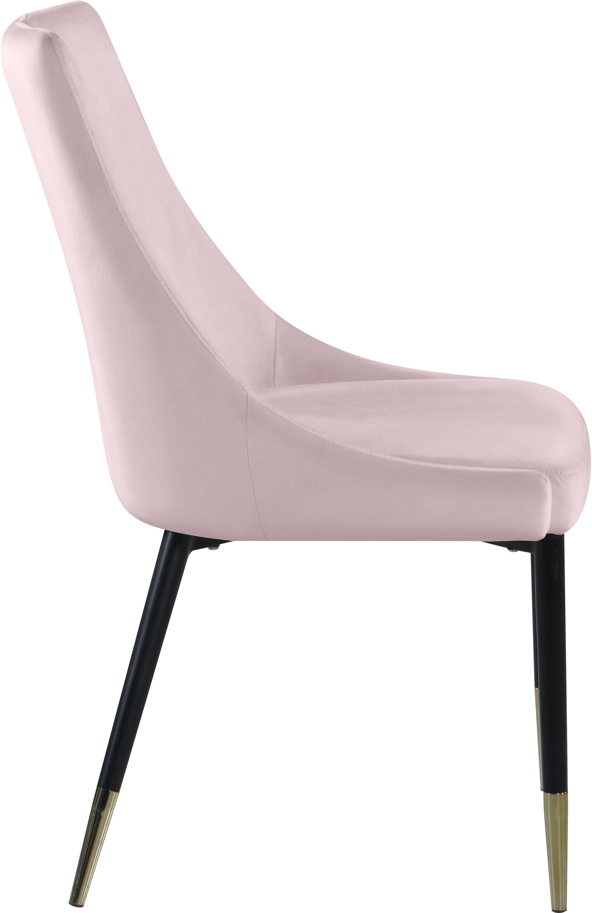 Sleek Velvet Dining Chair with Matte Black Iron Legs