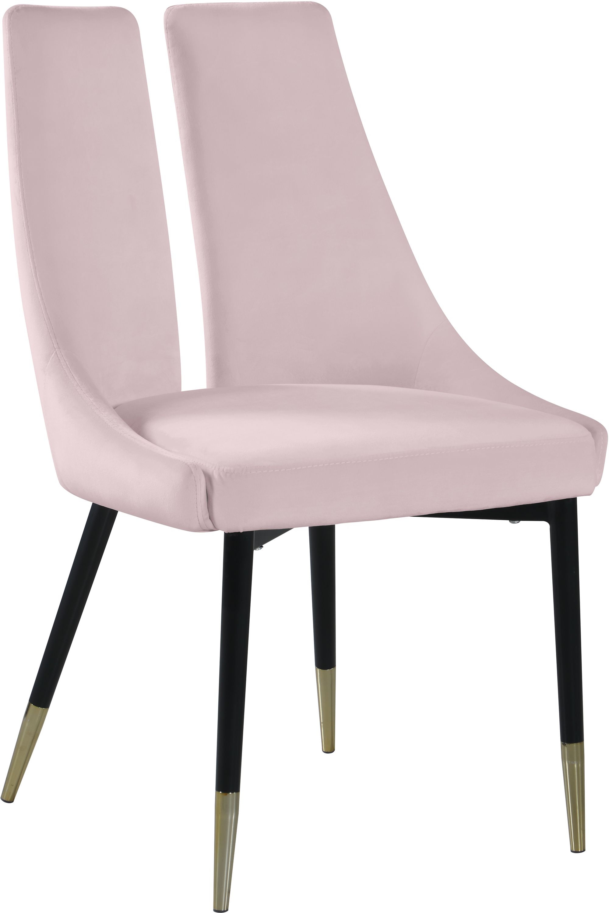 Sleek Velvet Dining Chair with Matte Black Iron Legs