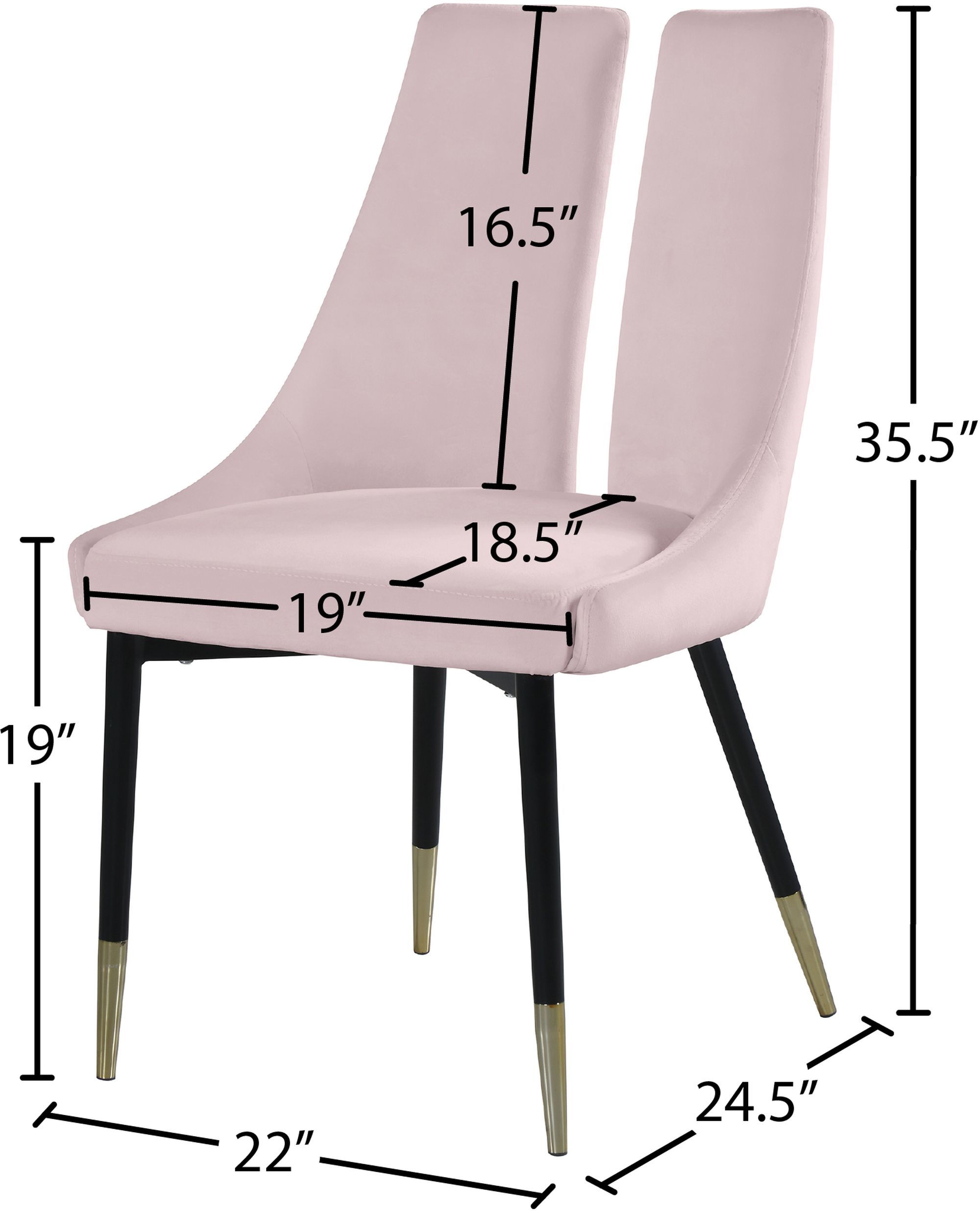 Sleek Velvet Dining Chair with Matte Black Iron Legs