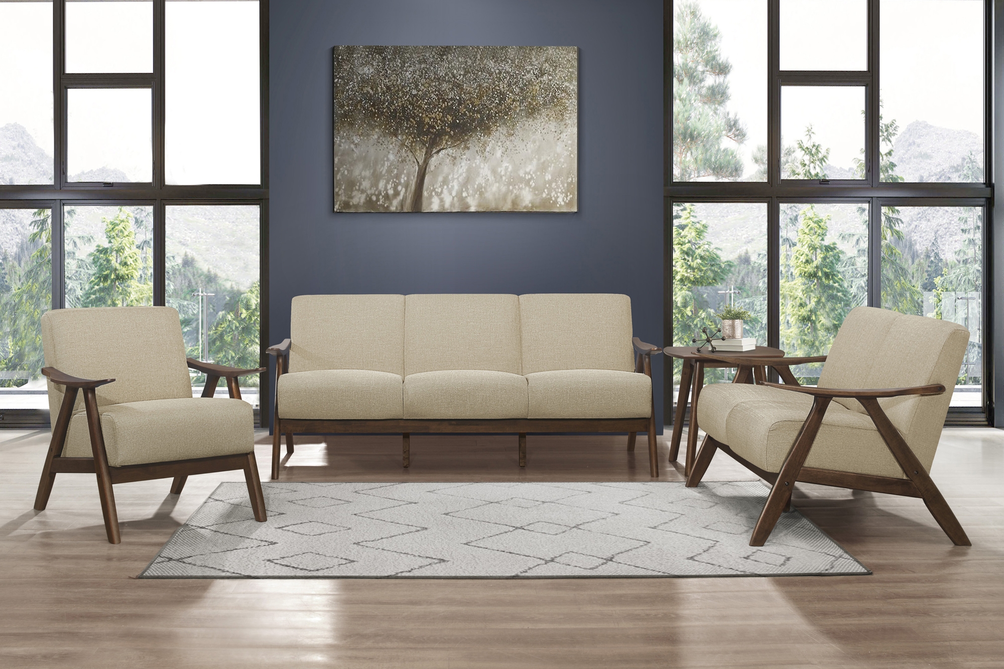 Damala Fabric Living Room Set
