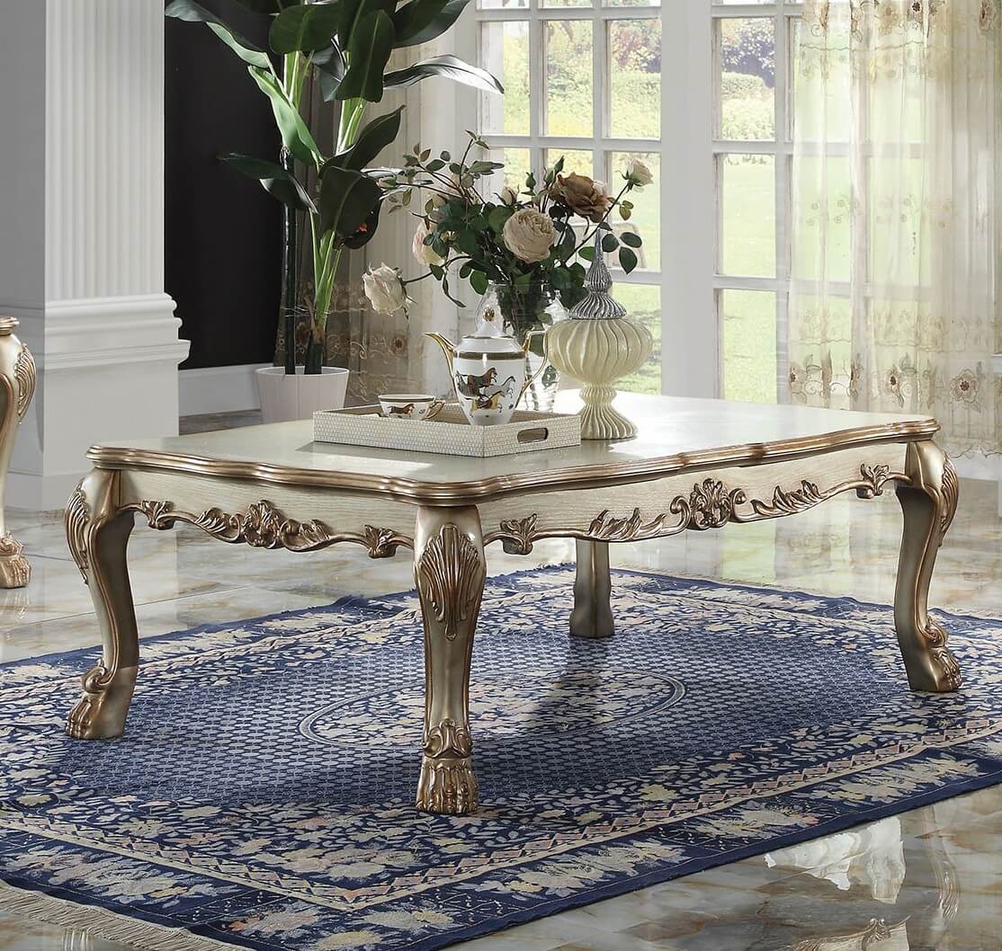 Dresden Coffee Table, Gold Patina by Acme Furniture