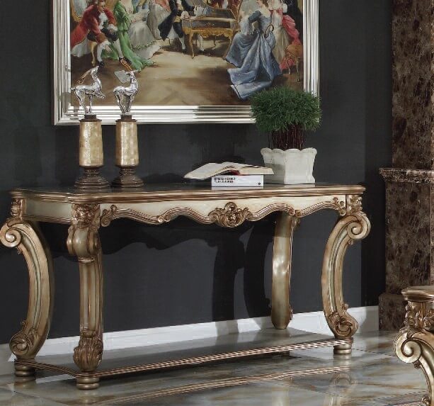 Vendome Console Table, Gold Patina by ACME