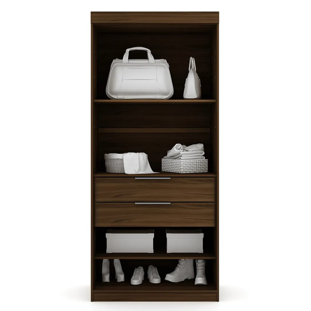Mulberry Open 3 Sectional Modem Wardrobe Closet w/6 Drawers