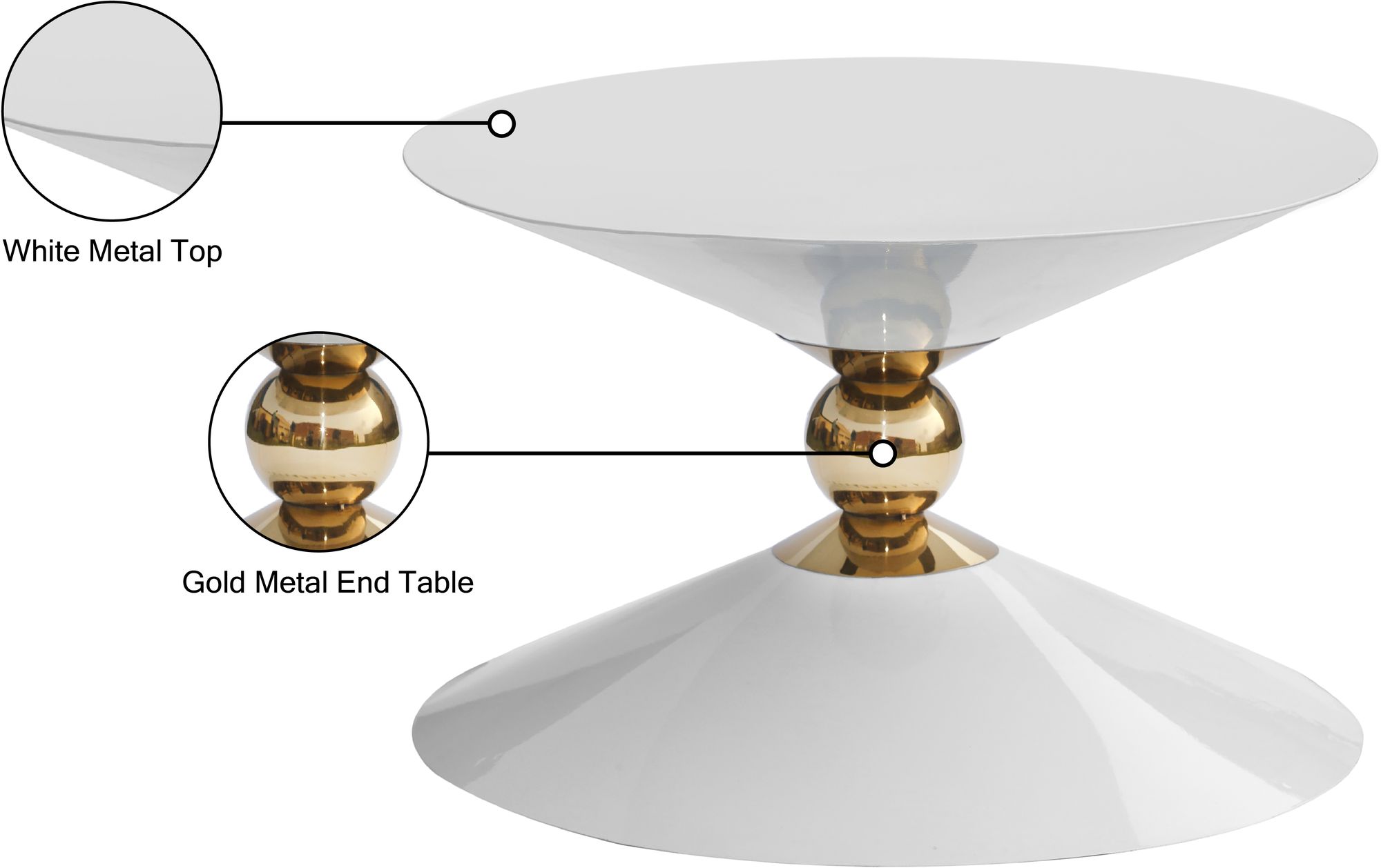 Malia 28" Round Metal Coffee Table