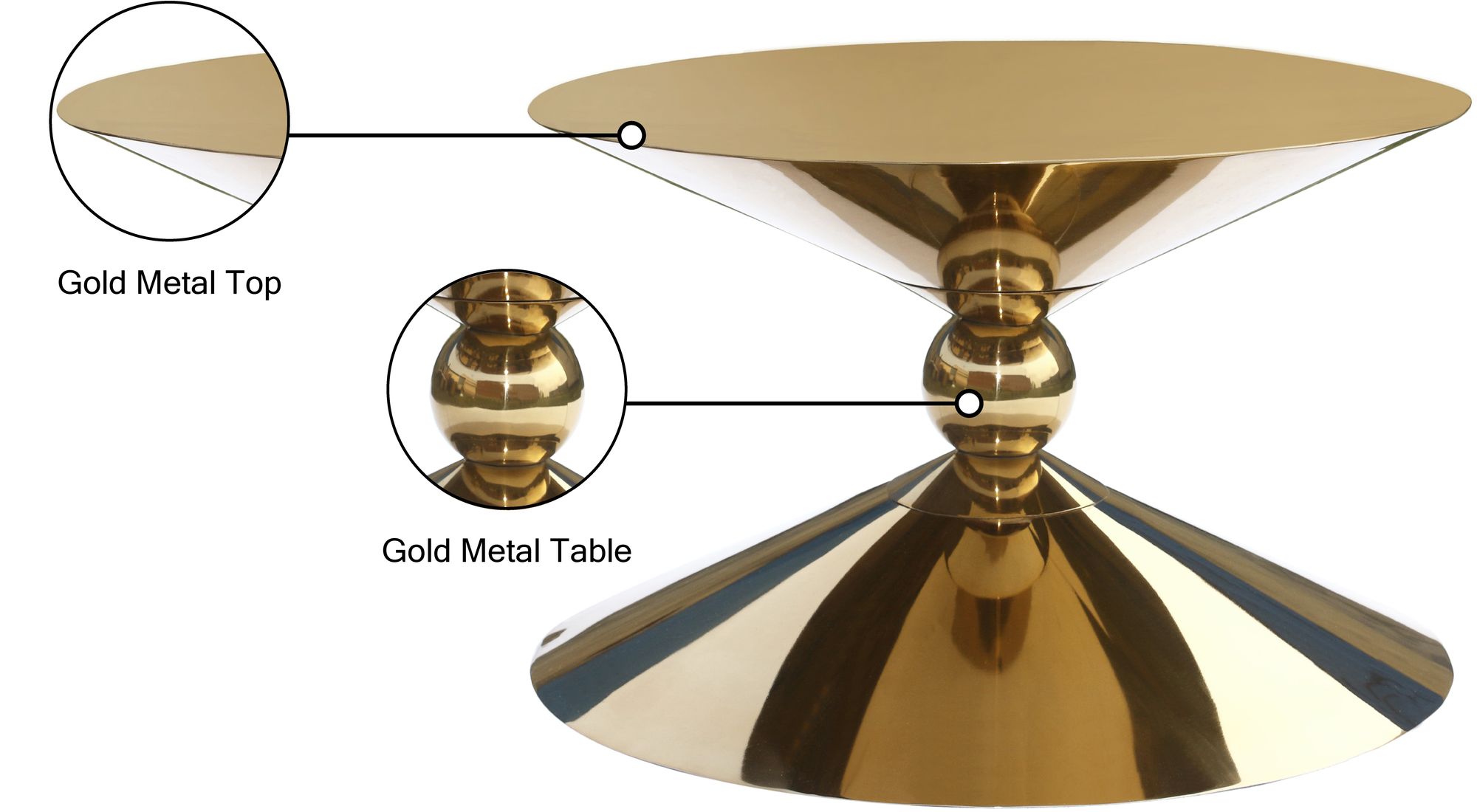 Malia 28" Round Metal Coffee Table