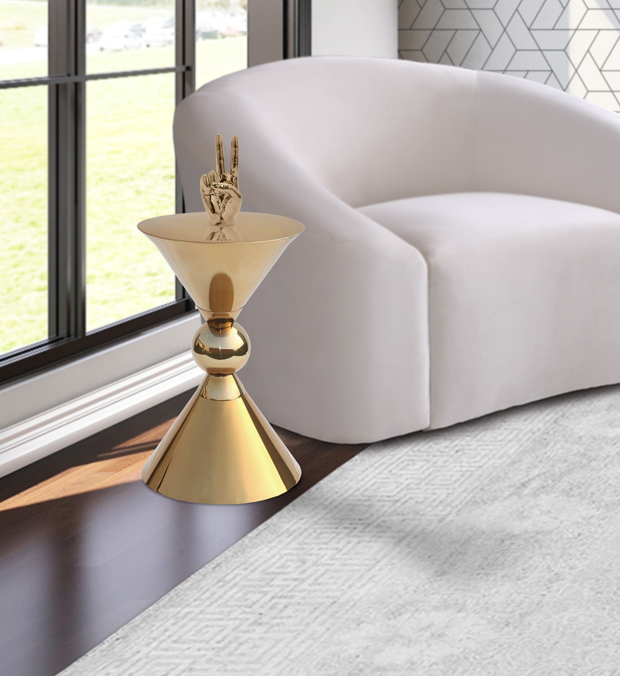 Malia 14" Round Metal End Table