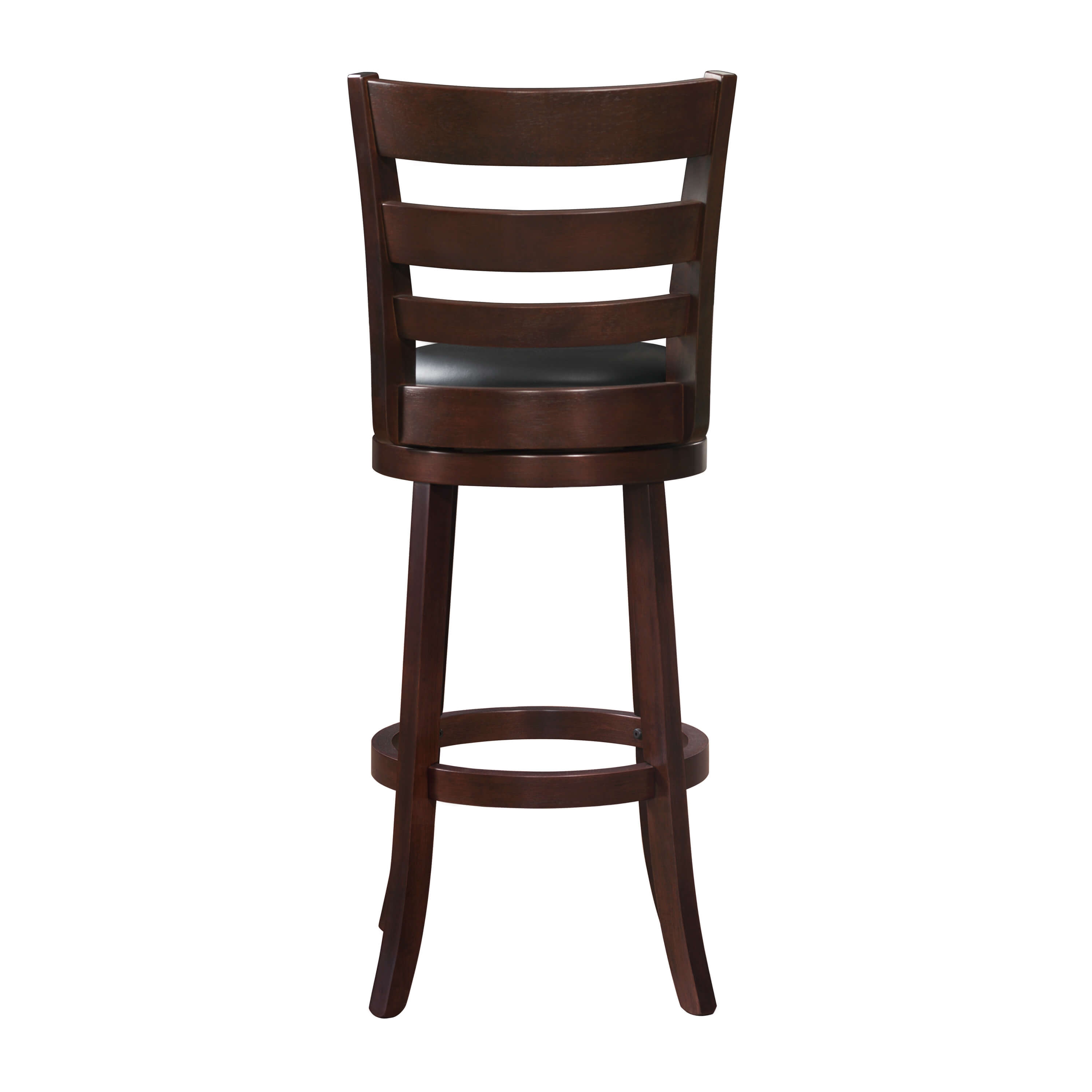Edmond Transitional Faux-Leather Swivel Pub Chair w/Slat Back