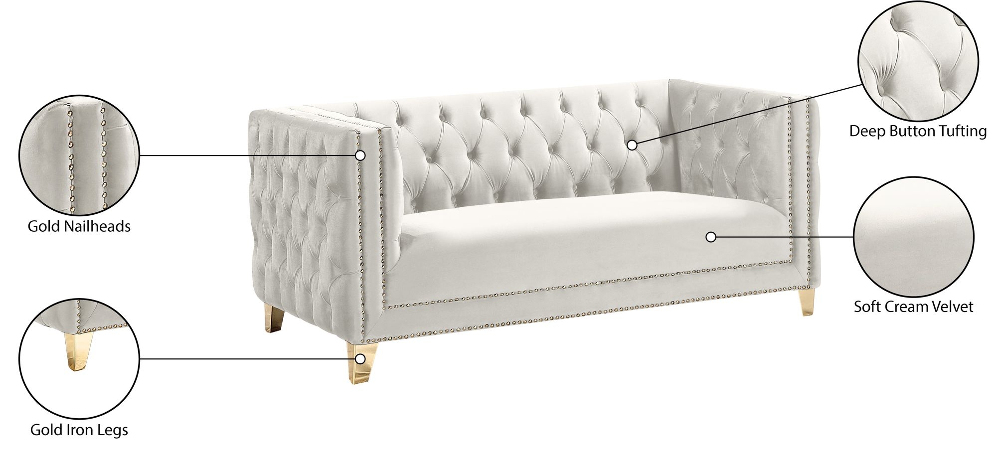 Michelle Velvet Loveseat