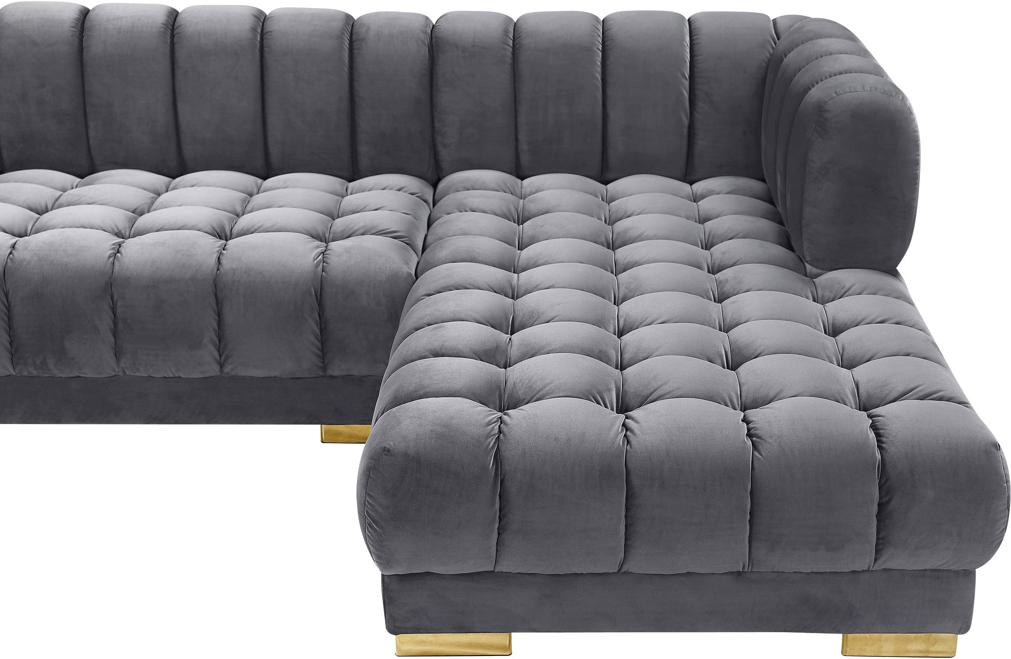 Gwen 143" 3-Piece Velvet Sectional