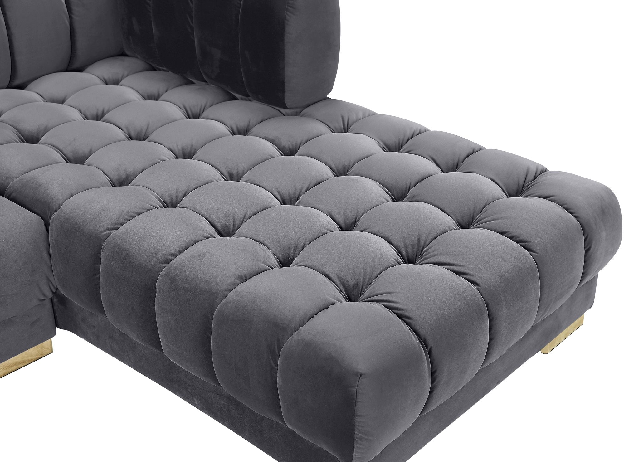 Gwen 143" 3-Piece Velvet Sectional