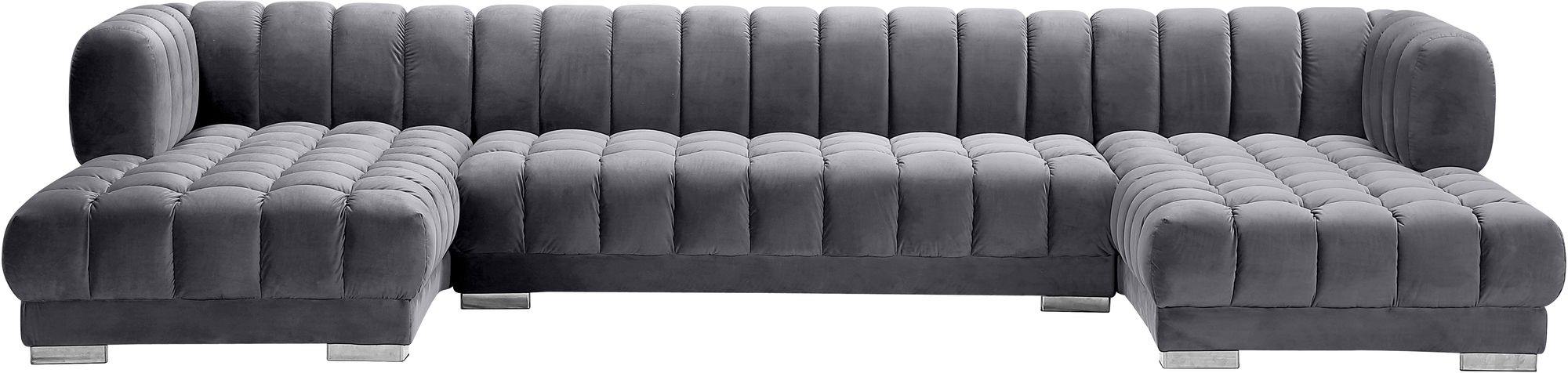 Gwen 143" 3-Piece Velvet Sectional