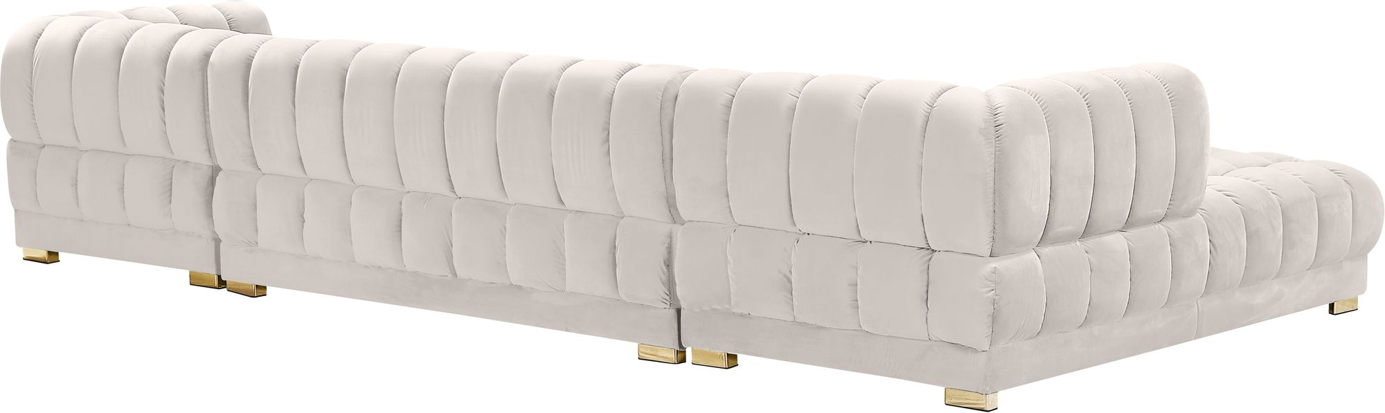 Gwen 143" 3-Piece Velvet Sectional