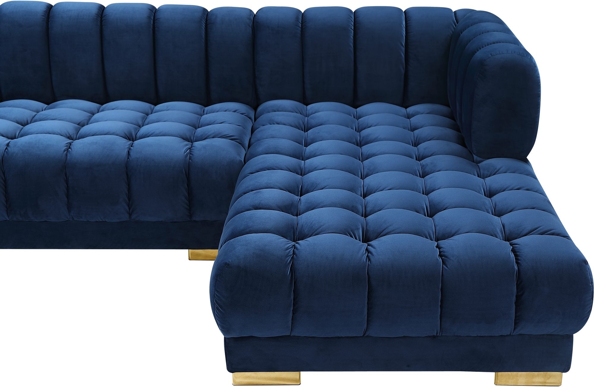 Gwen 143" 3-Piece Velvet Sectional