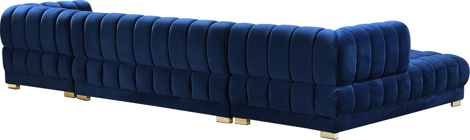 Gwen 143" 3-Piece Velvet Sectional
