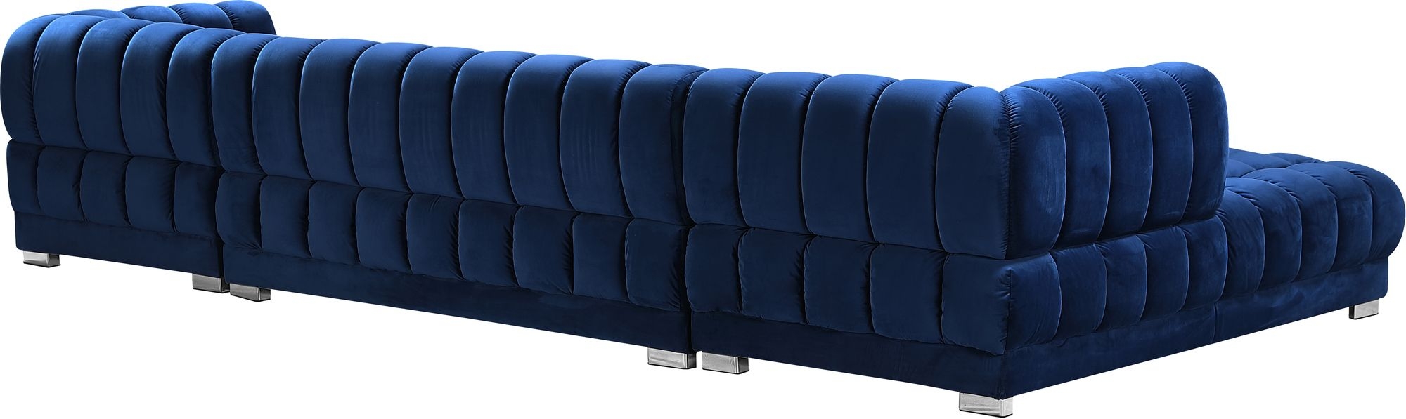 Gwen 143" 3-Piece Velvet Sectional
