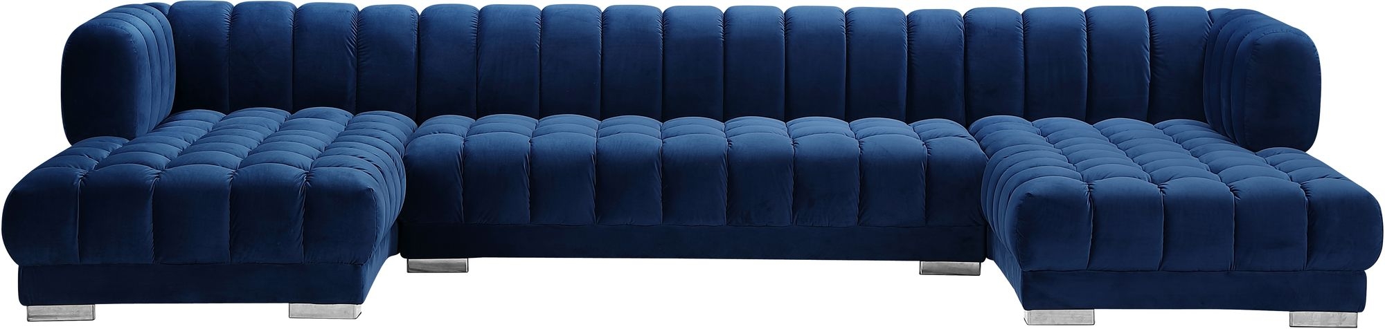 Gwen 143" 3-Piece Velvet Sectional