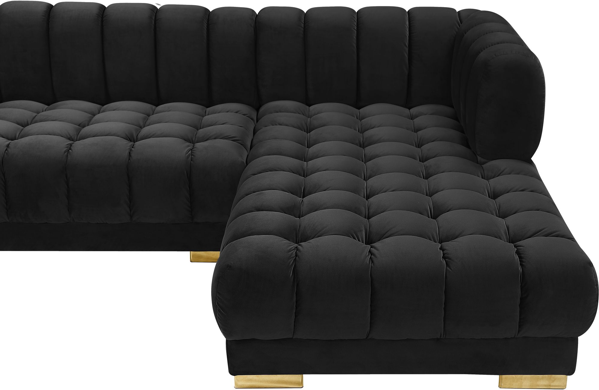 Gwen 143" 3-Piece Velvet Sectional