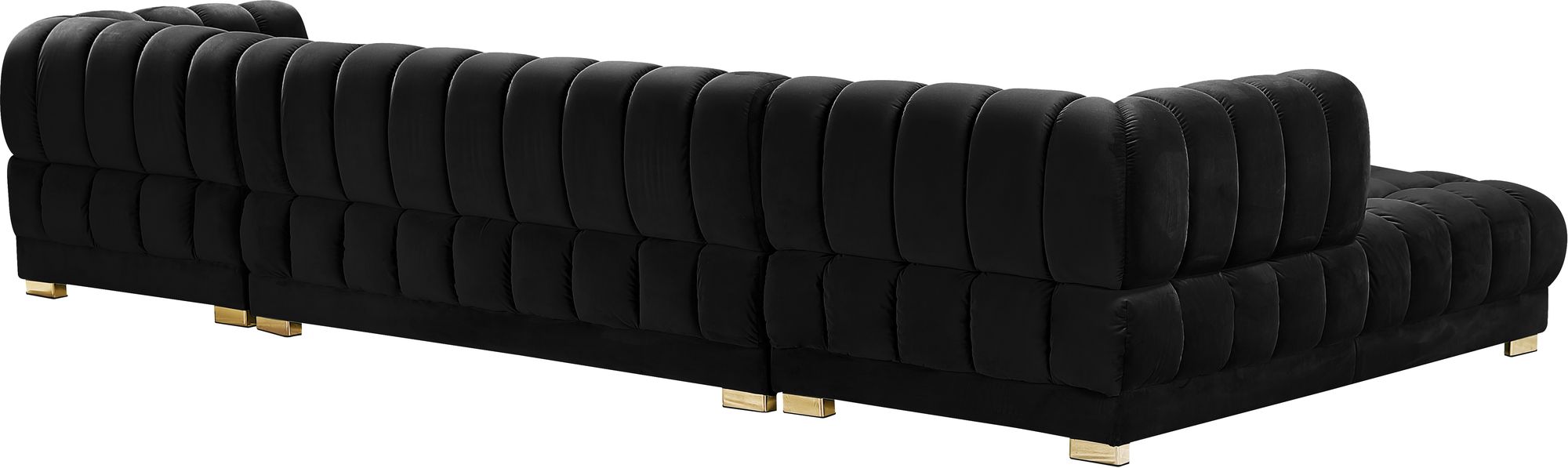 Gwen 143" 3-Piece Velvet Sectional