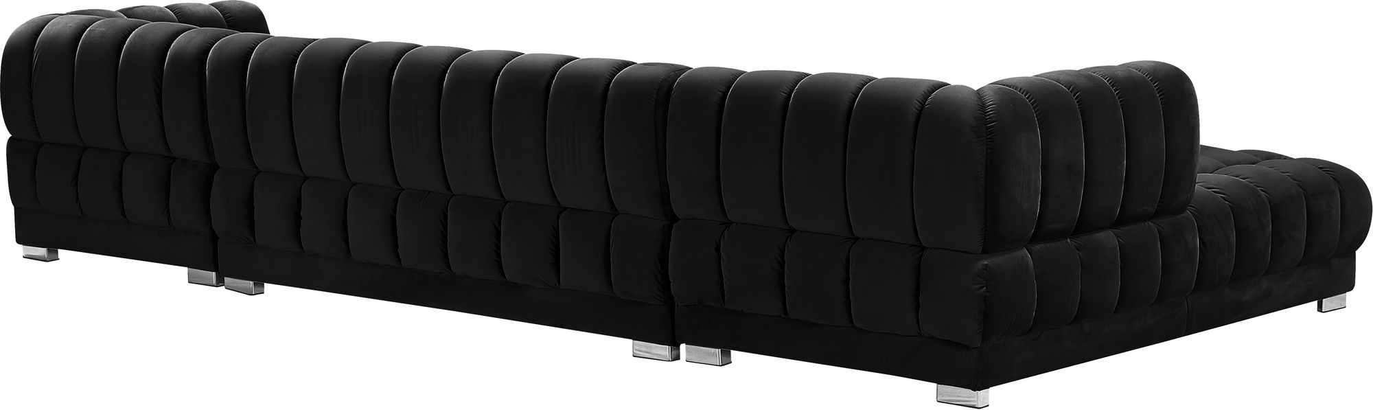 Gwen 143" 3-Piece Velvet Sectional