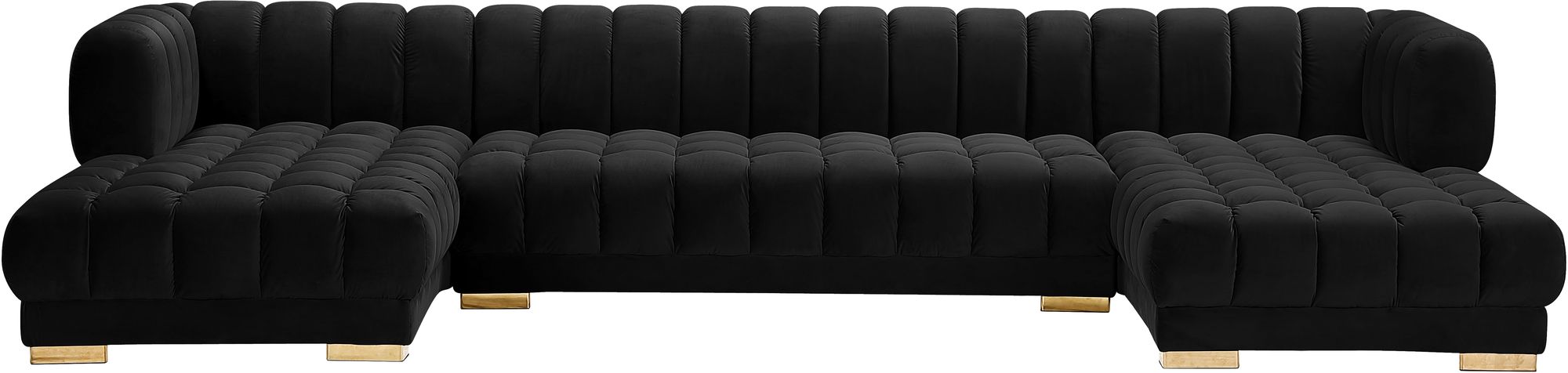 Gwen 143" 3-Piece Velvet Sectional