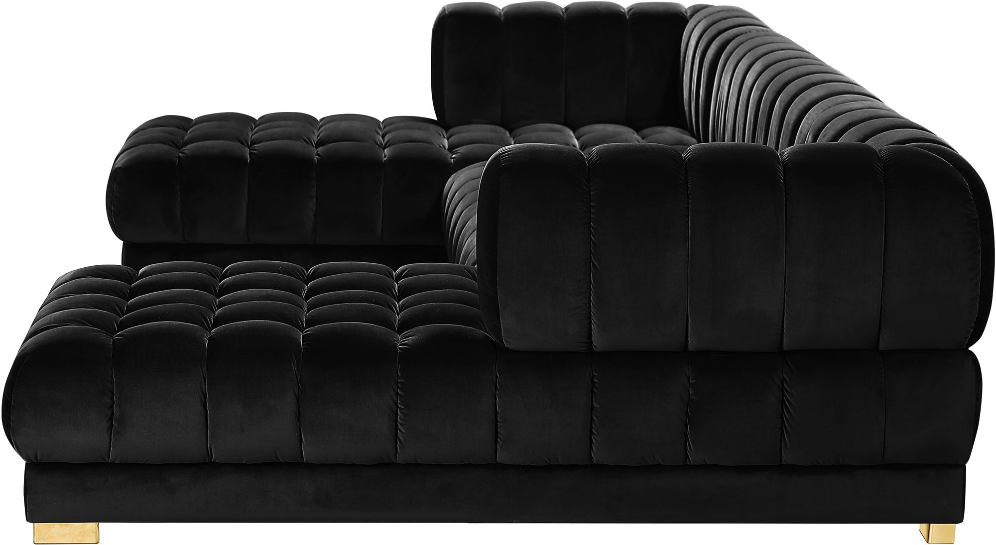 Gwen 143" 3-Piece Velvet Sectional