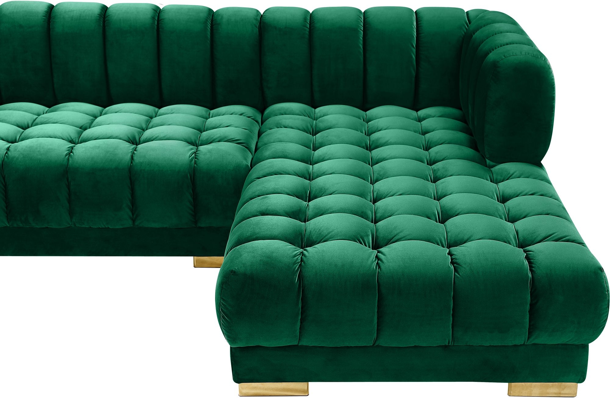 Gwen 143" 3-Piece Velvet Sectional
