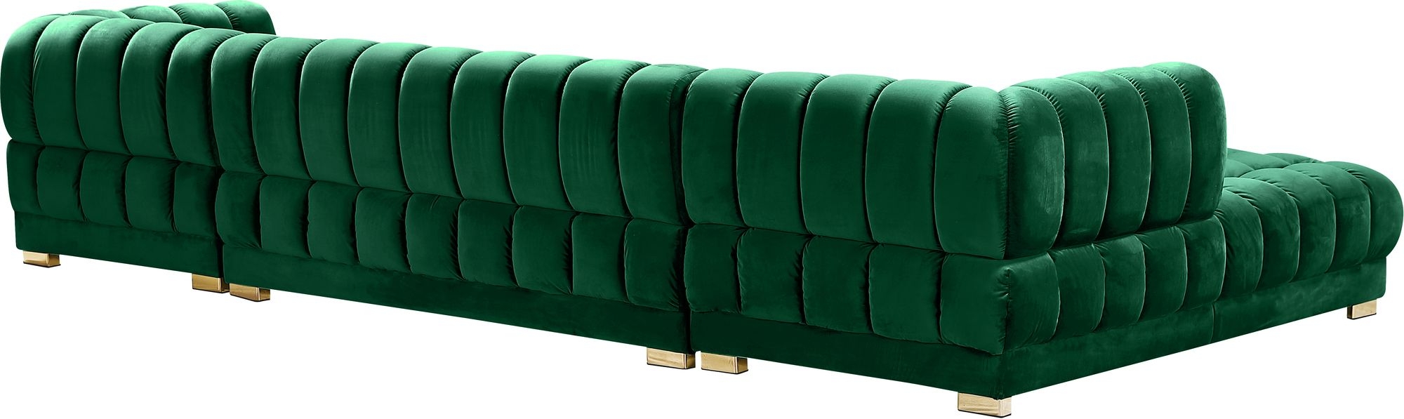 Gwen 143" 3-Piece Velvet Sectional