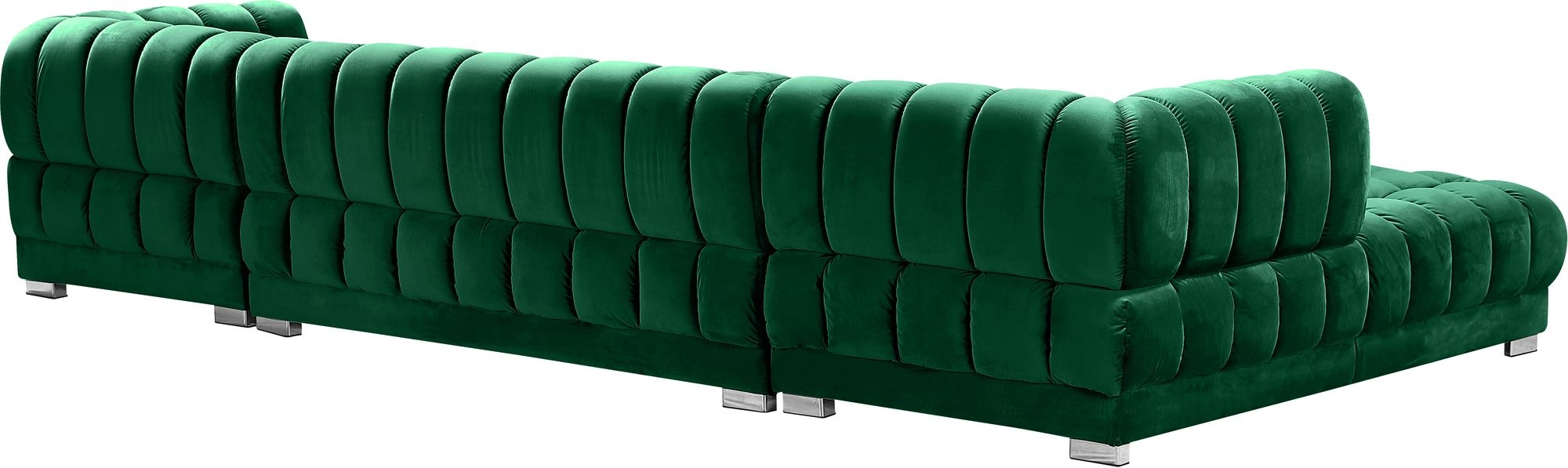 Gwen 143" 3-Piece Velvet Sectional