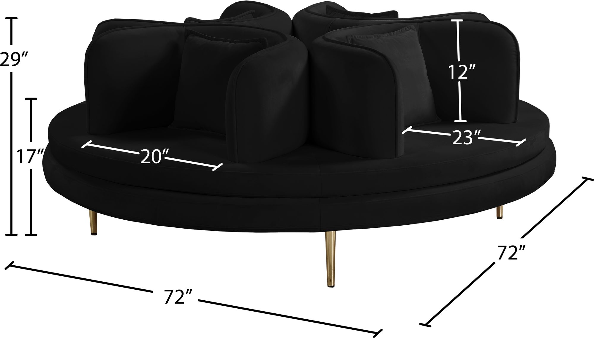 Circlet Velvet Roundabout Sofa