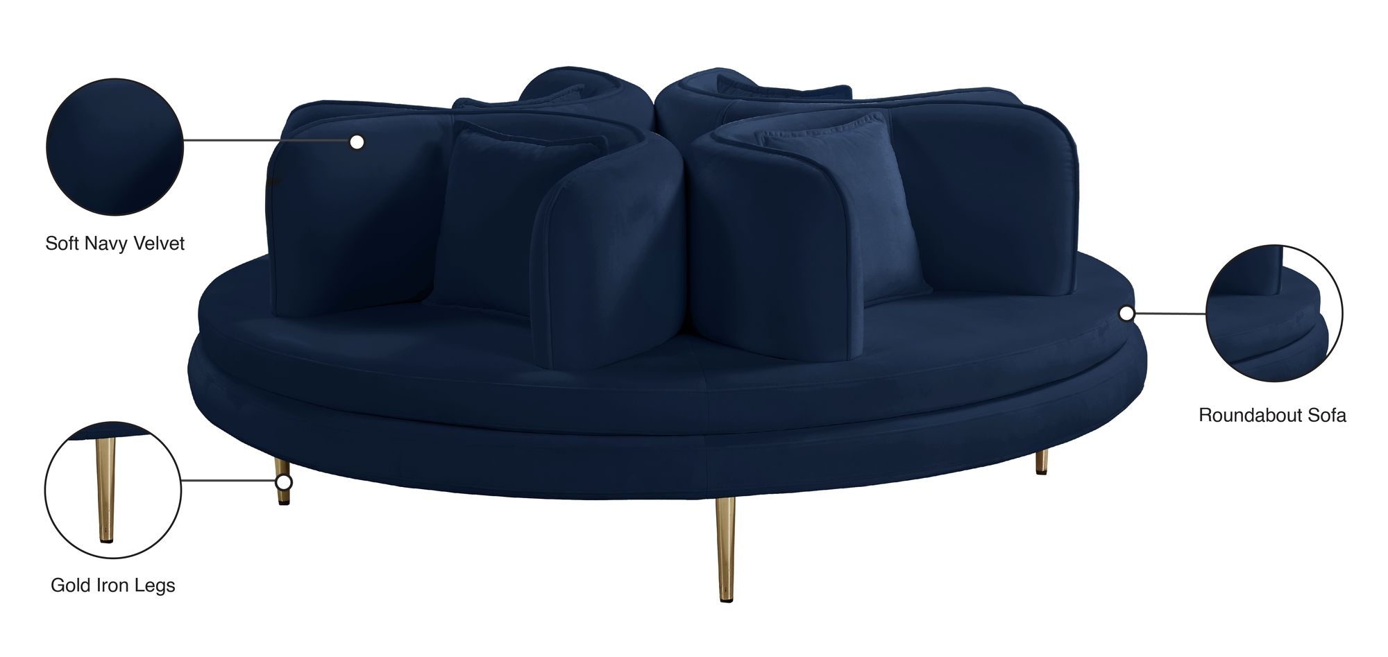 Circlet Velvet Roundabout Sofa