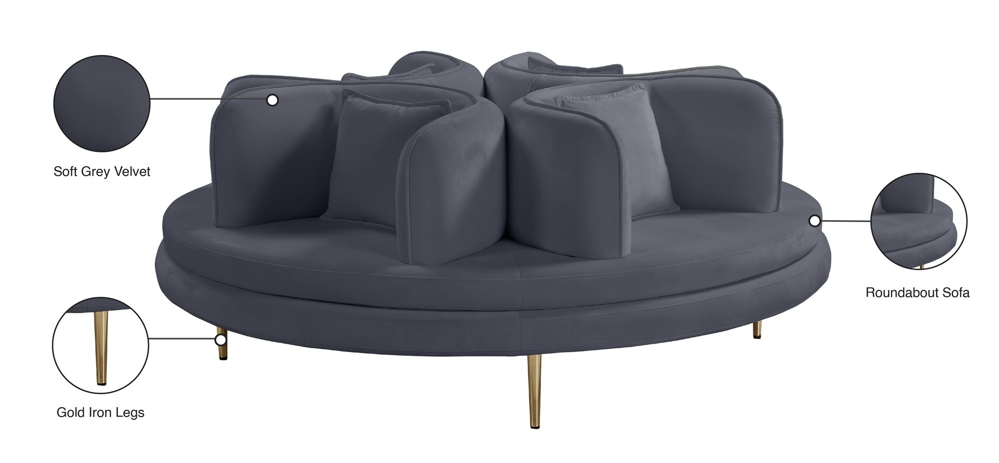 Circlet Velvet Roundabout Sofa