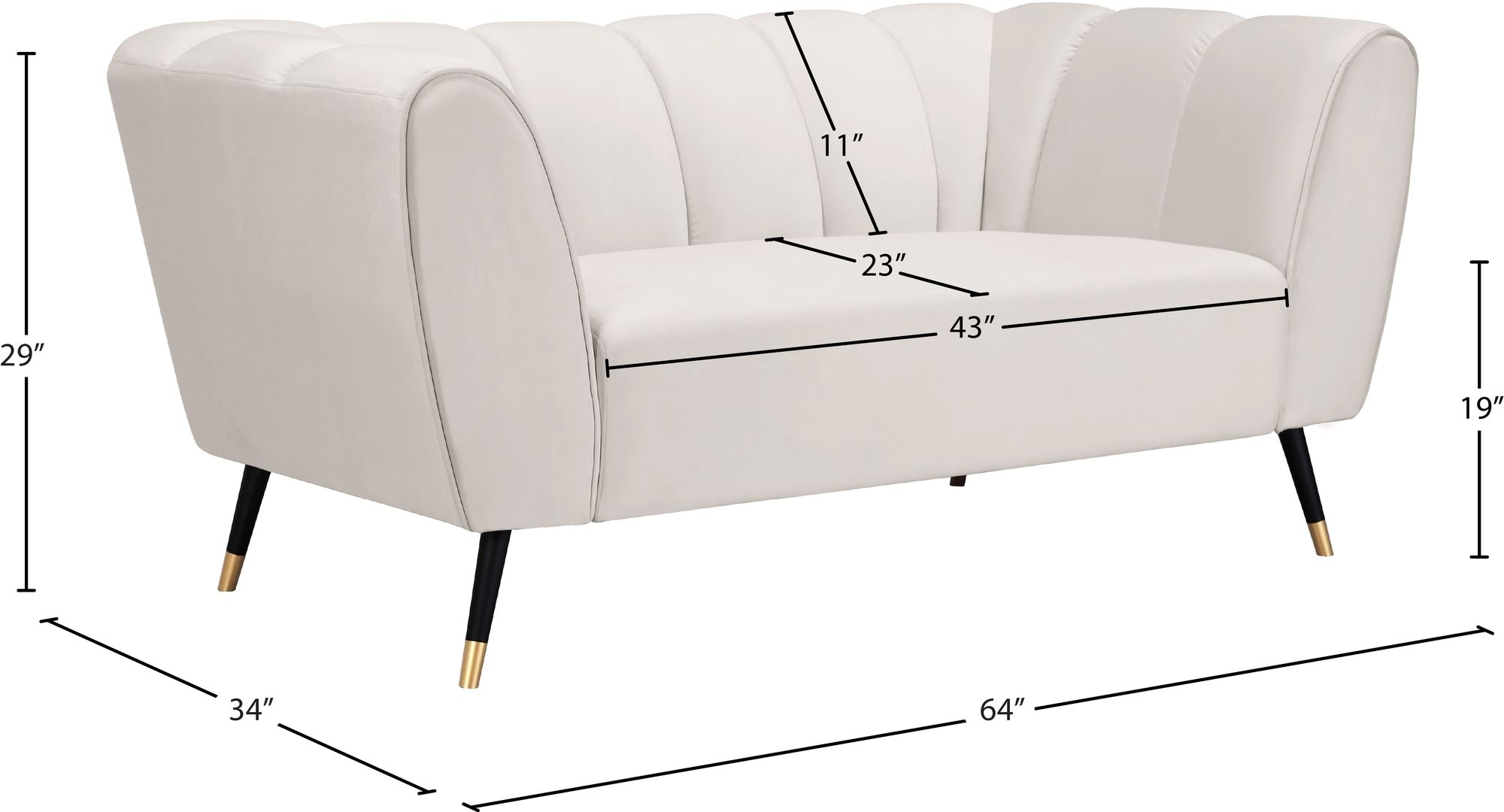 Beaumont Velvet Loveseat
